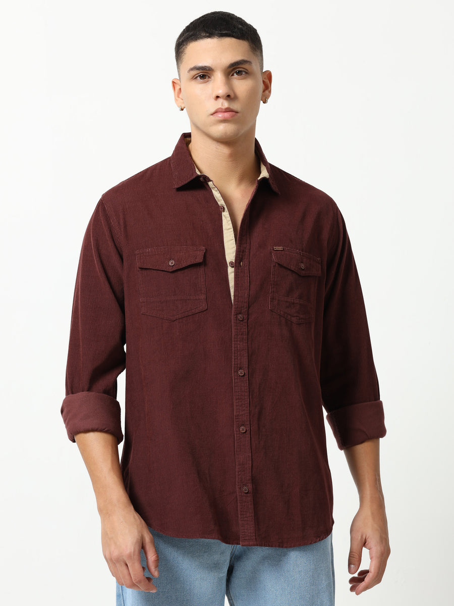 Burgundy Perfection Corduroy Shirt