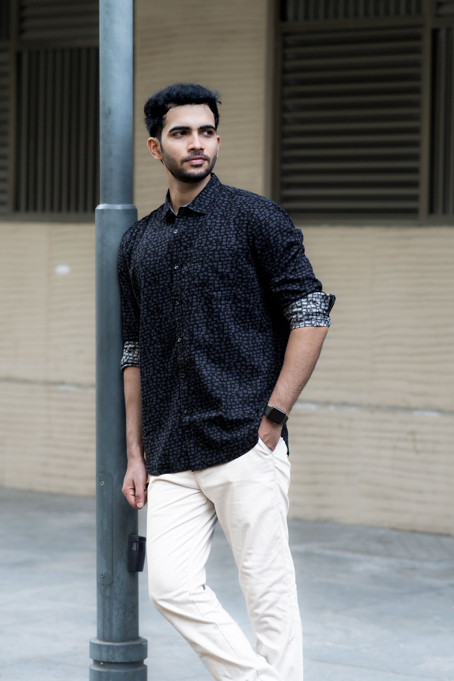 Jet Black Graphic Print Shirt