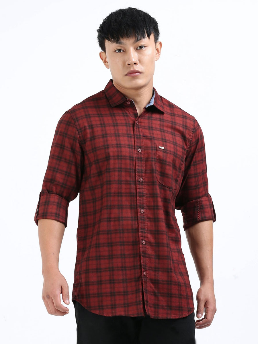 Chestnut Mesh Check Shirt
