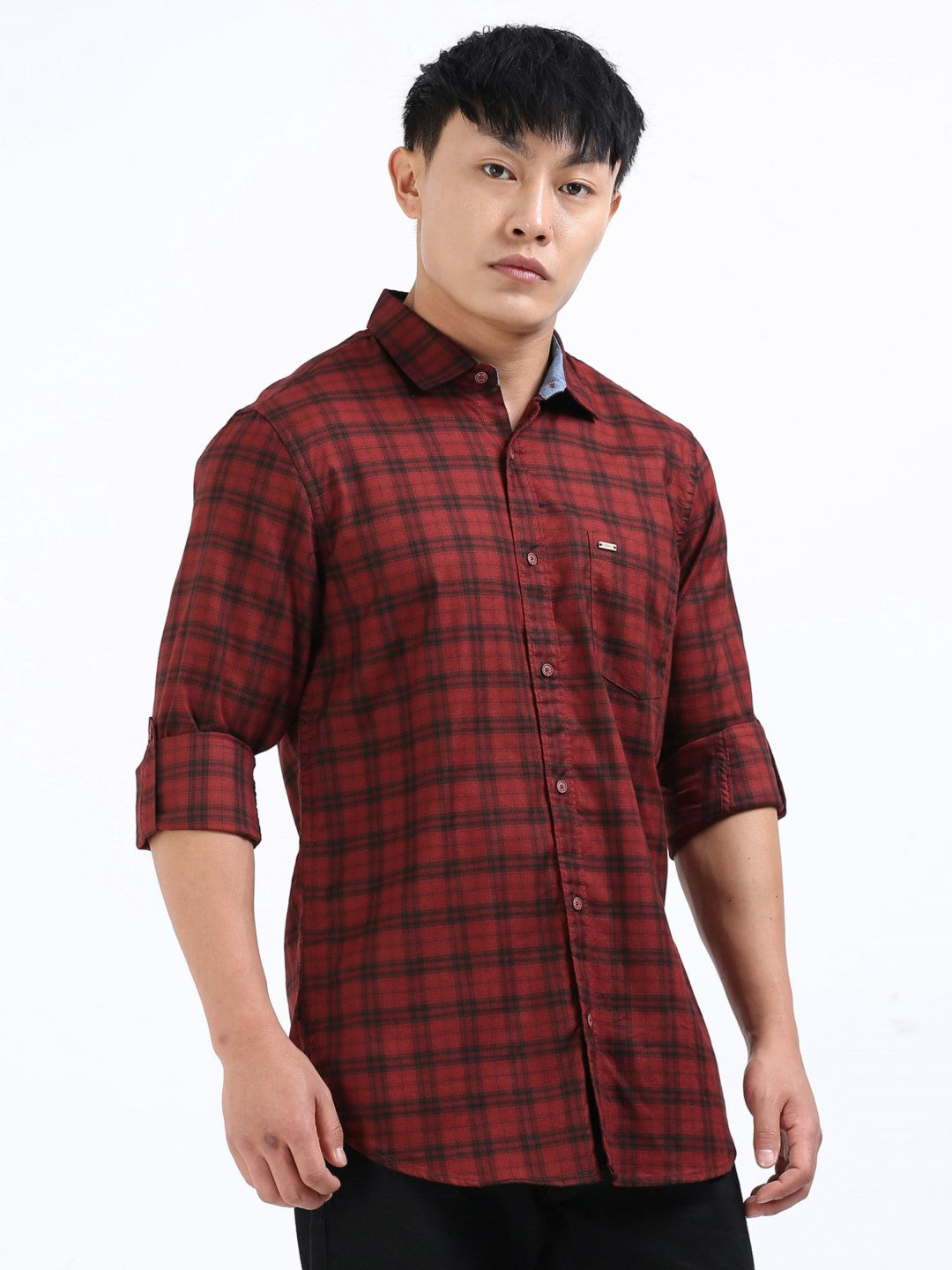 Chestnut Mesh Check Shirt