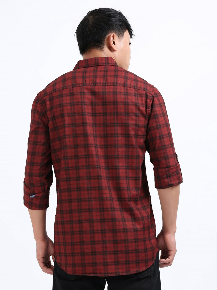 Chestnut Mesh Check Shirt