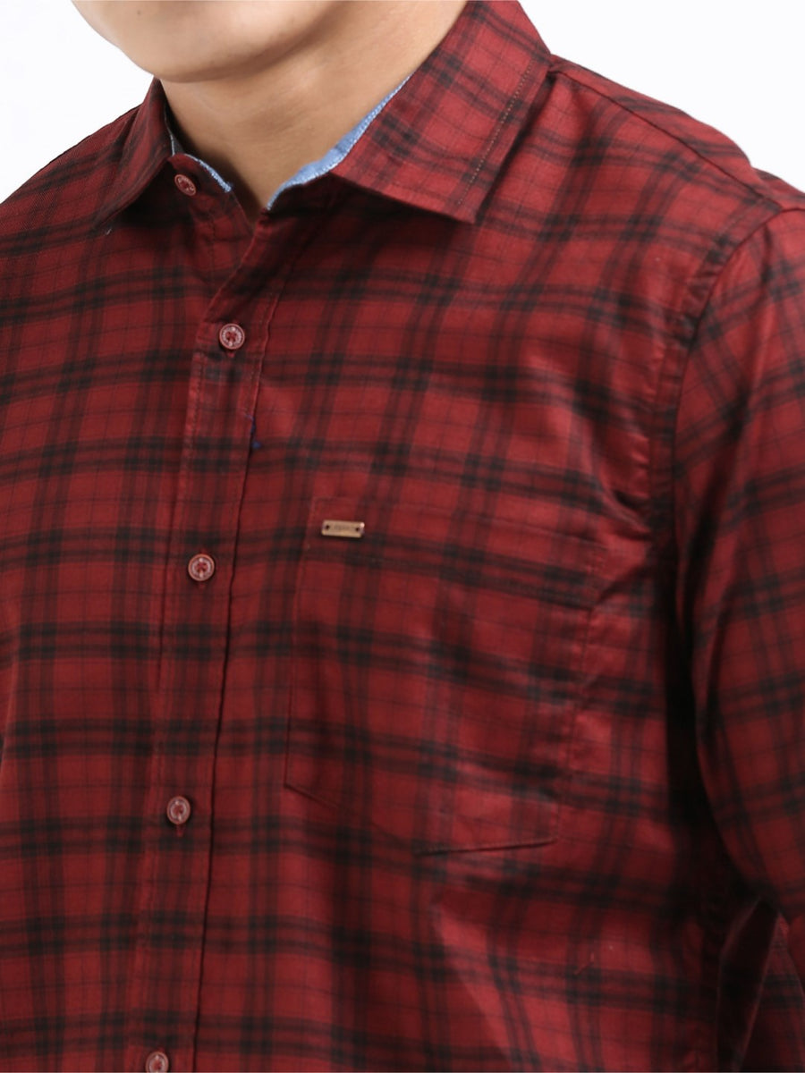 Chestnut Mesh Check Shirt