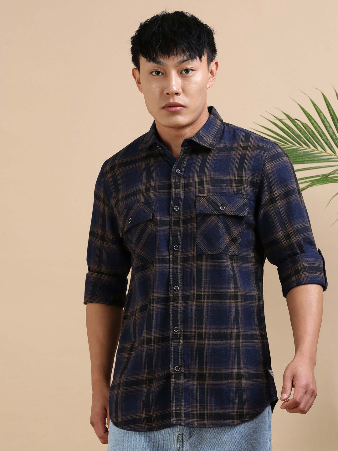 Bluebrick Pattern Check Shirt