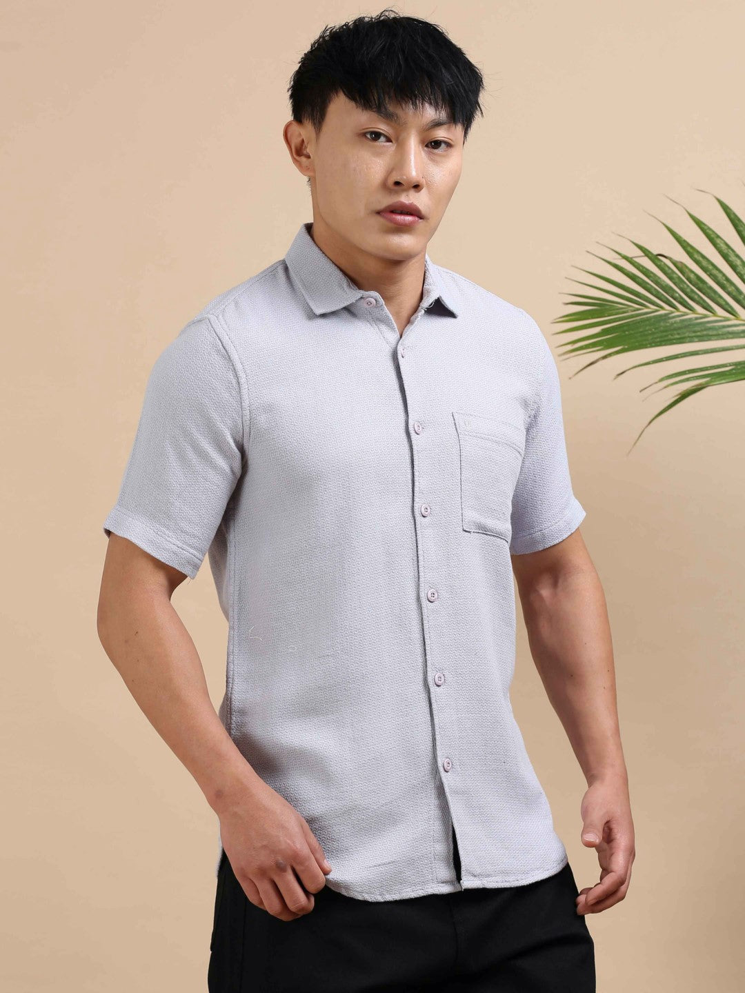 Dust Grey Dobby Shirt