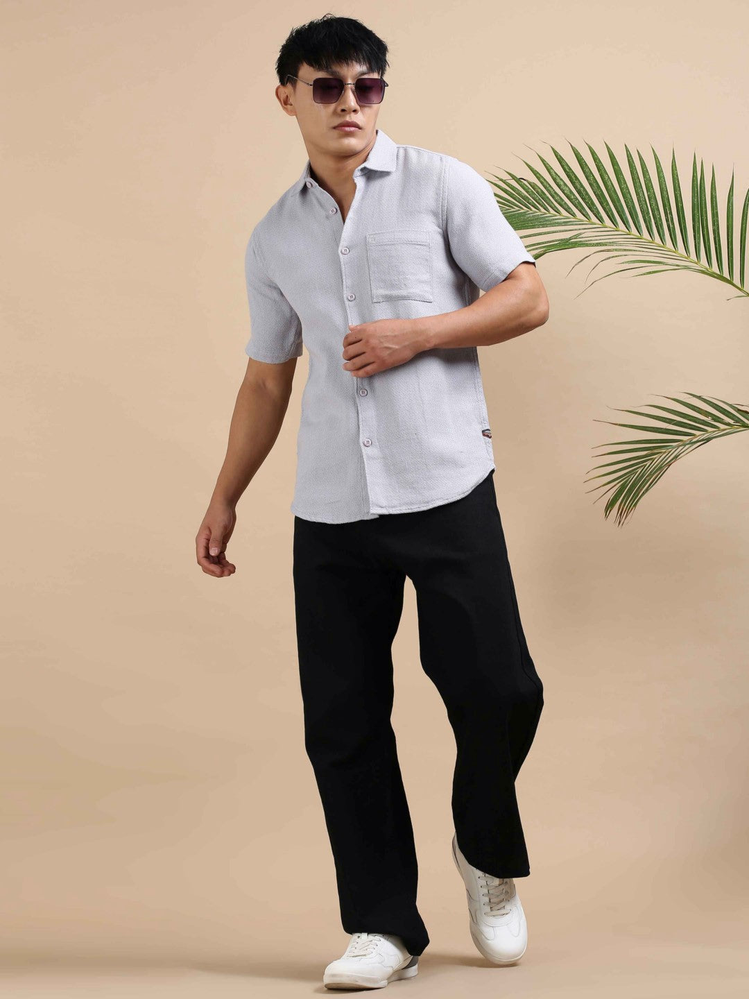 Dust Grey Dobby Shirt