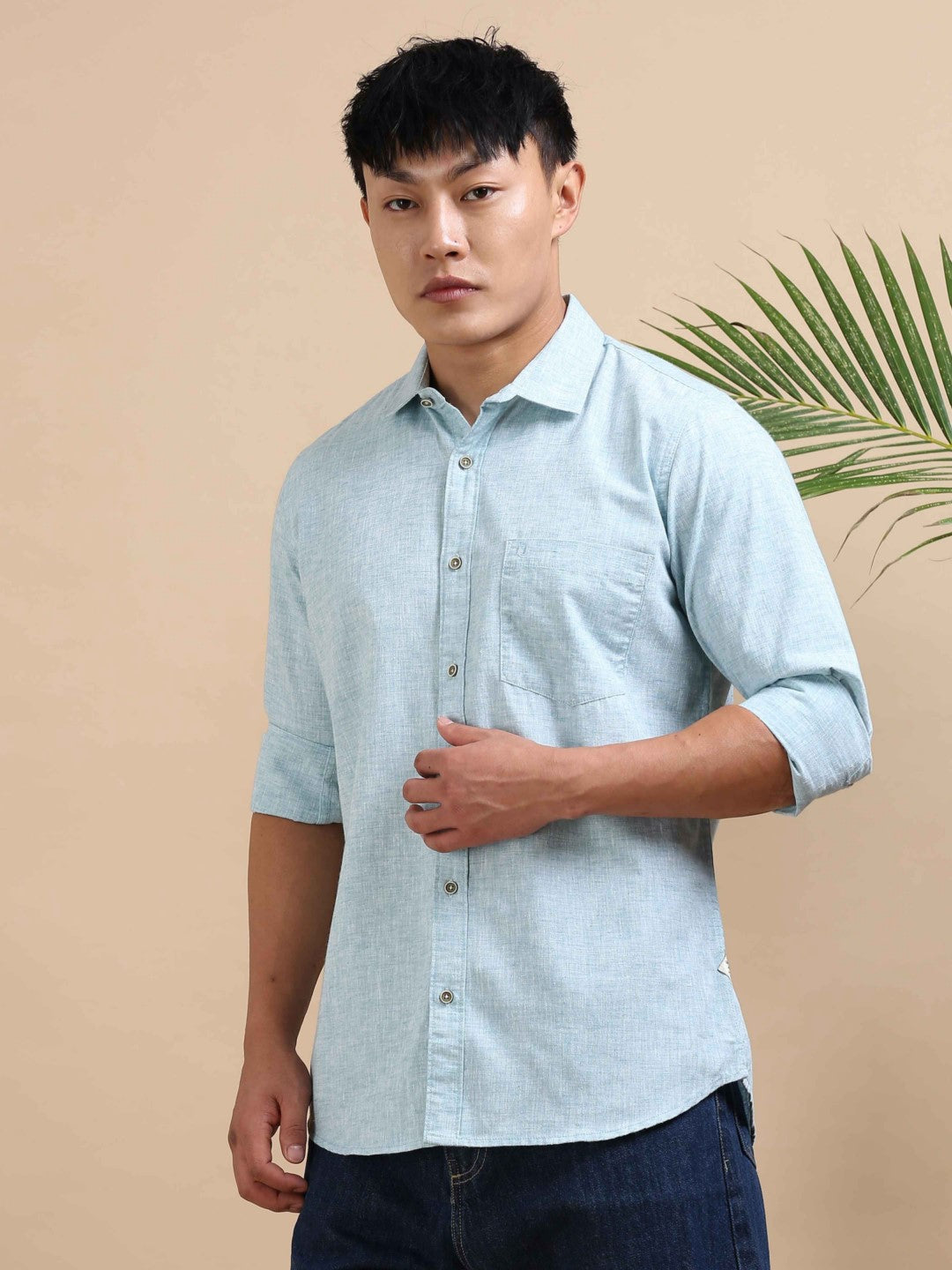 Urbaro Leaf Plain Shirt