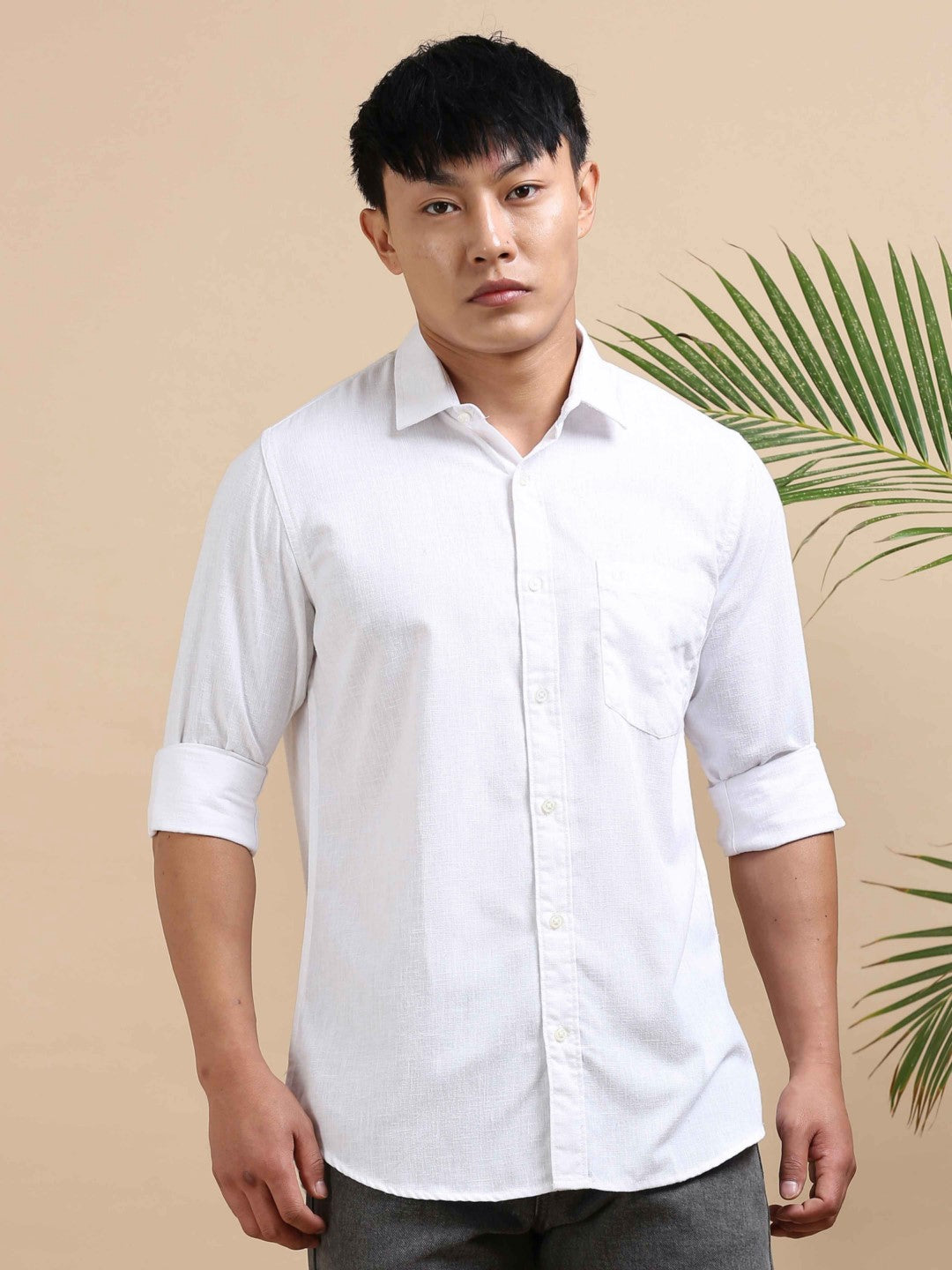 Eterna White Plain Shirt