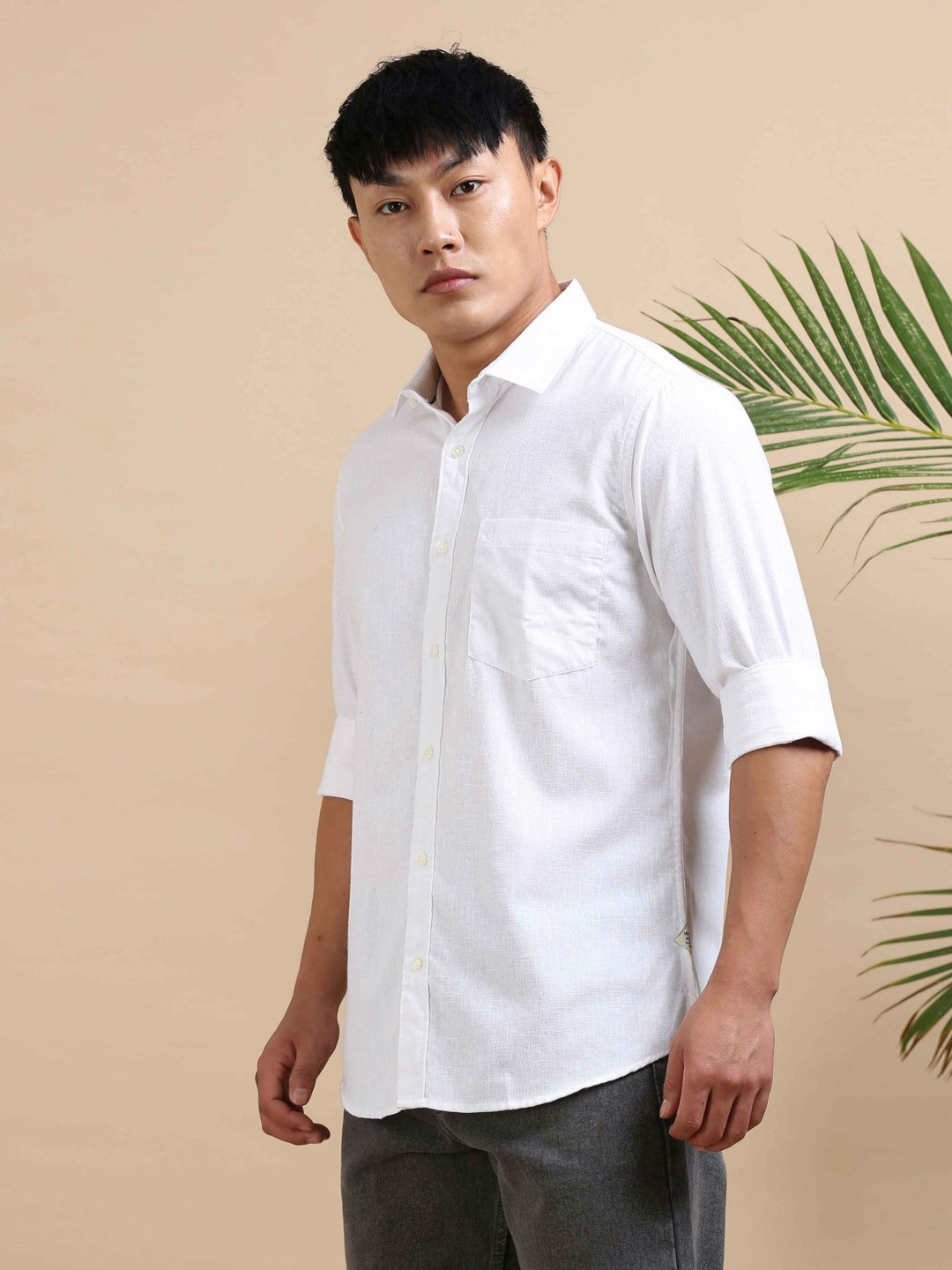 Eterna White Plain Shirt