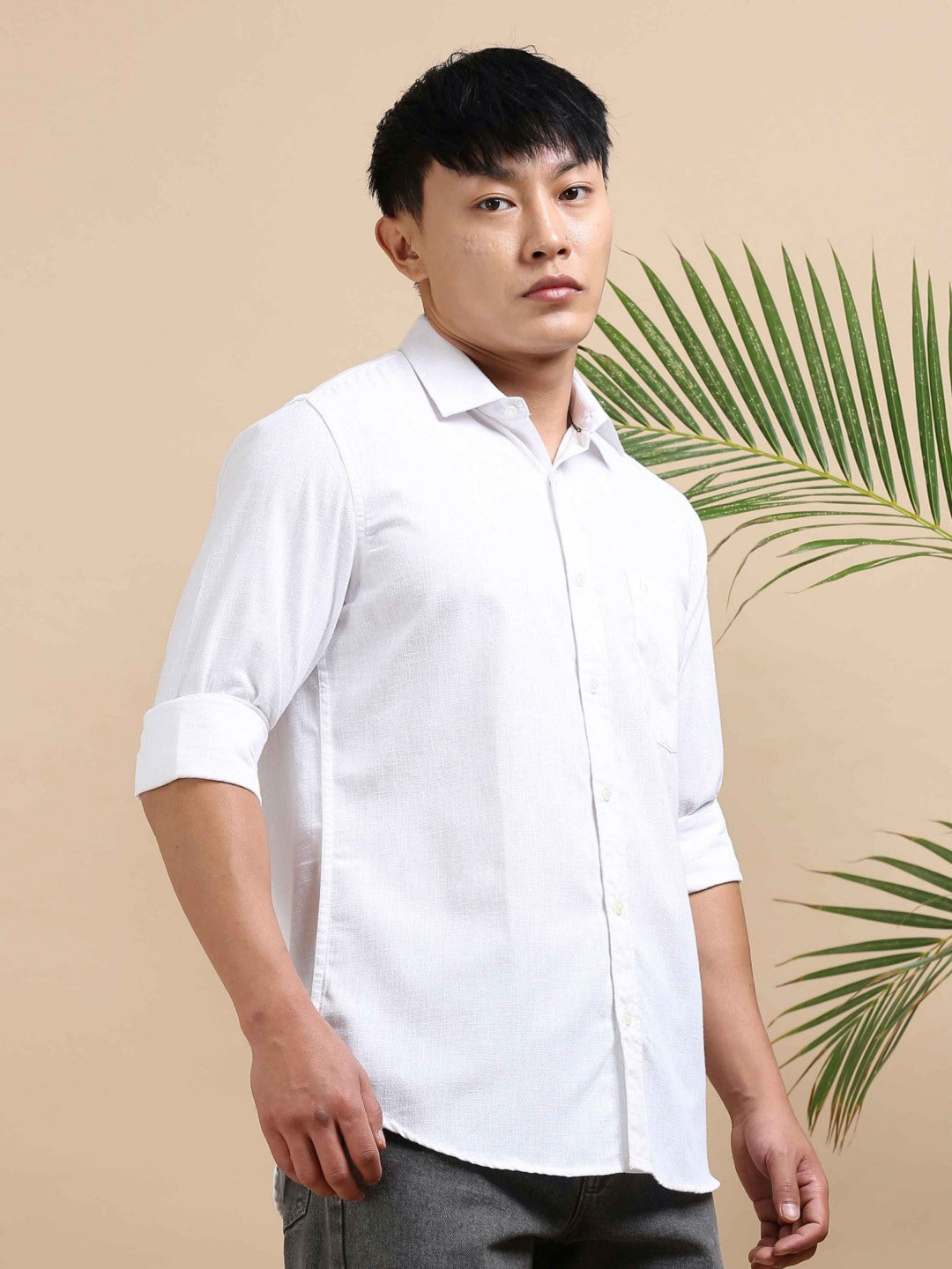 Eterna White Plain Shirt