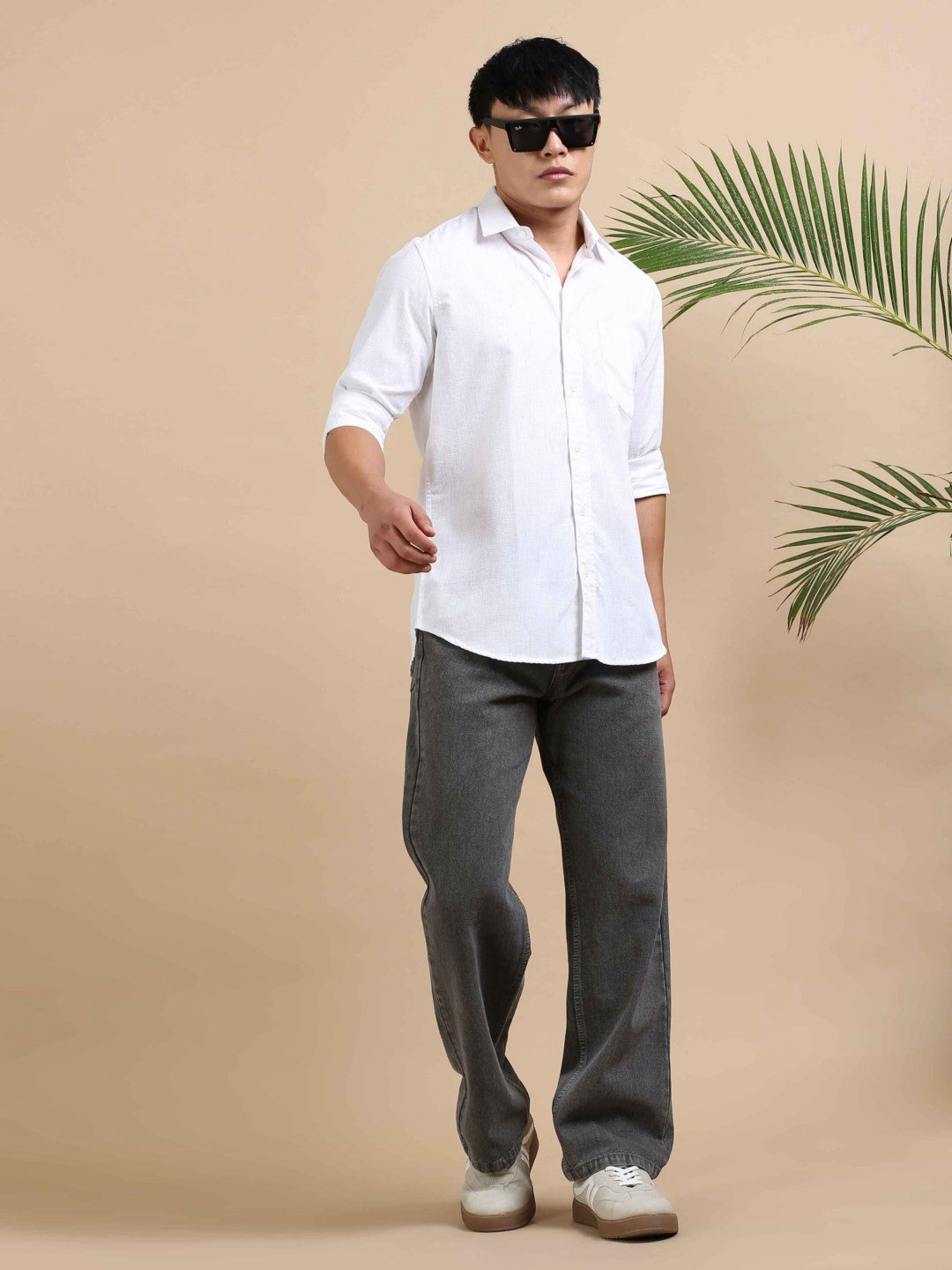 Eterna White Plain Shirt