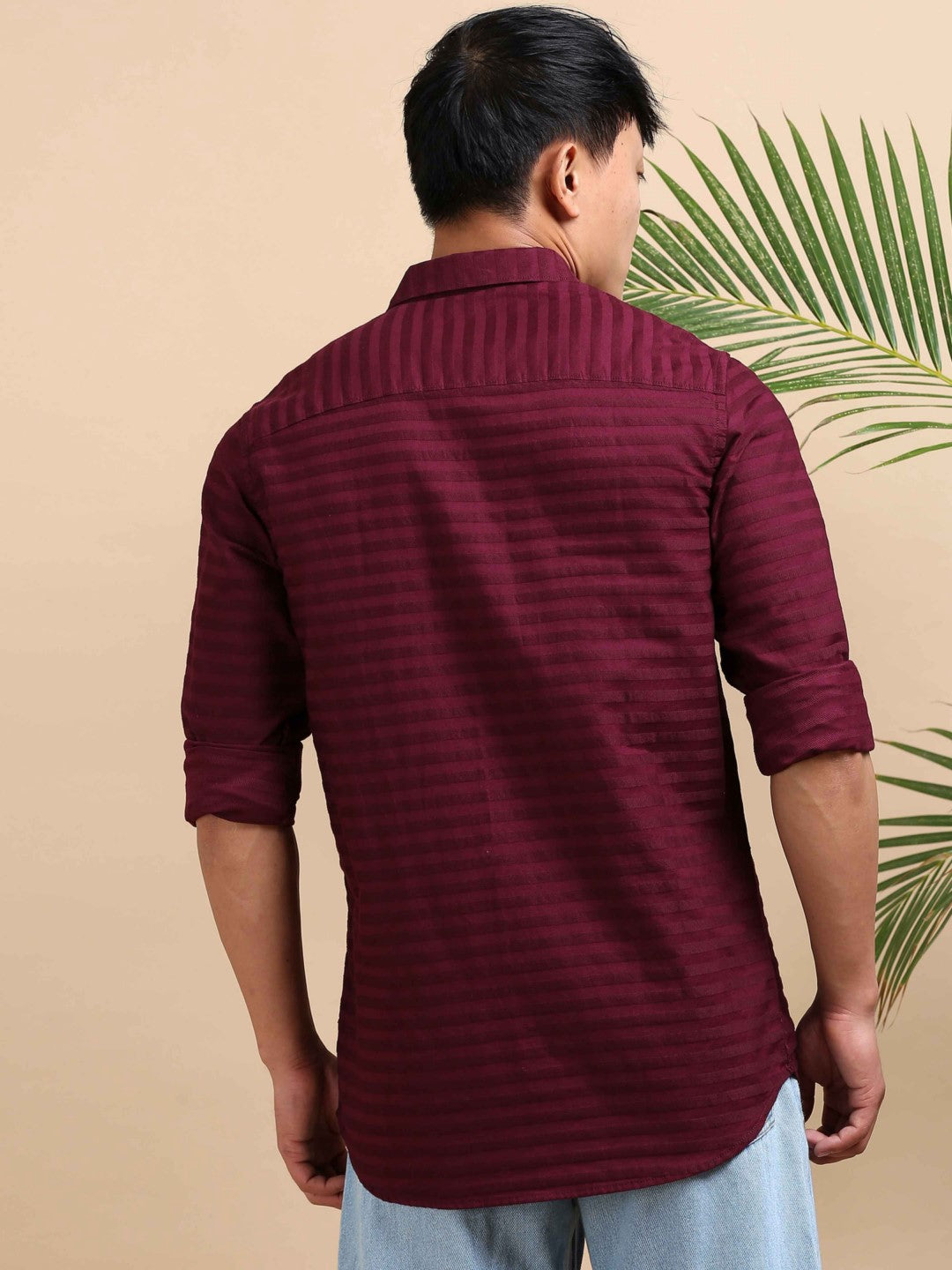 Maroon Luxe Dobby Shirt