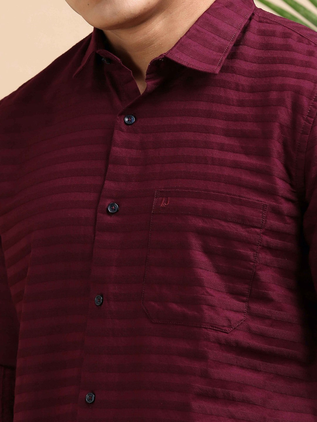 Maroon Luxe Dobby Shirt