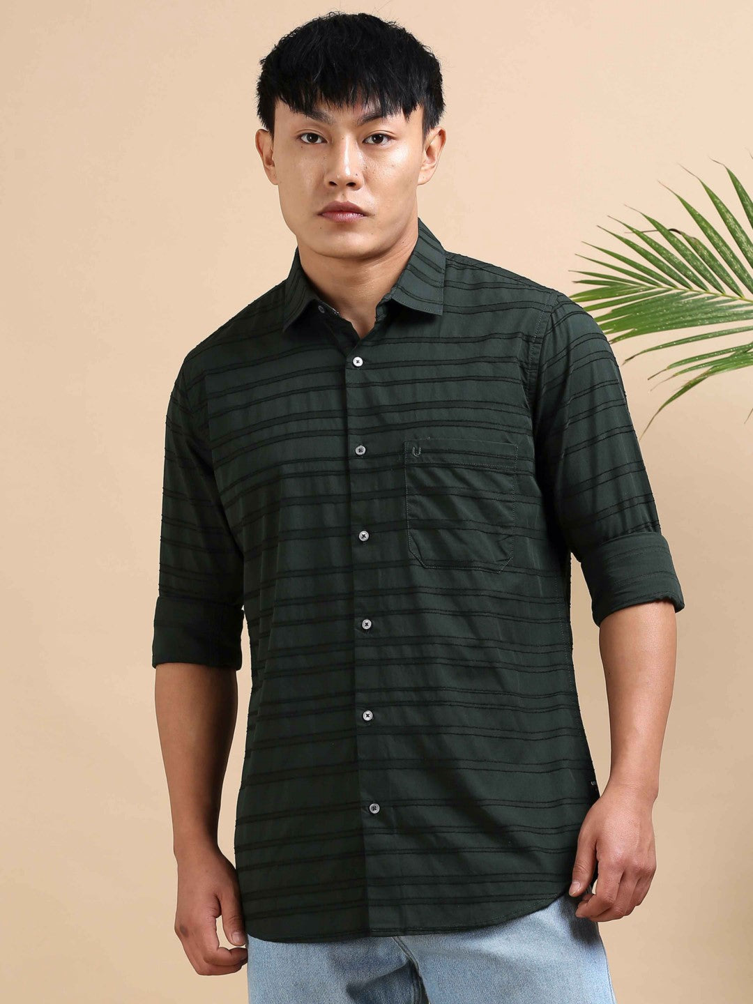 Olive form Dobby Shirt