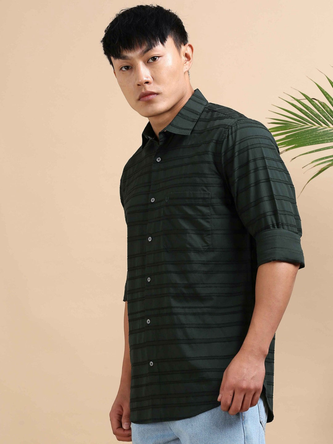 Olive form Dobby Shirt
