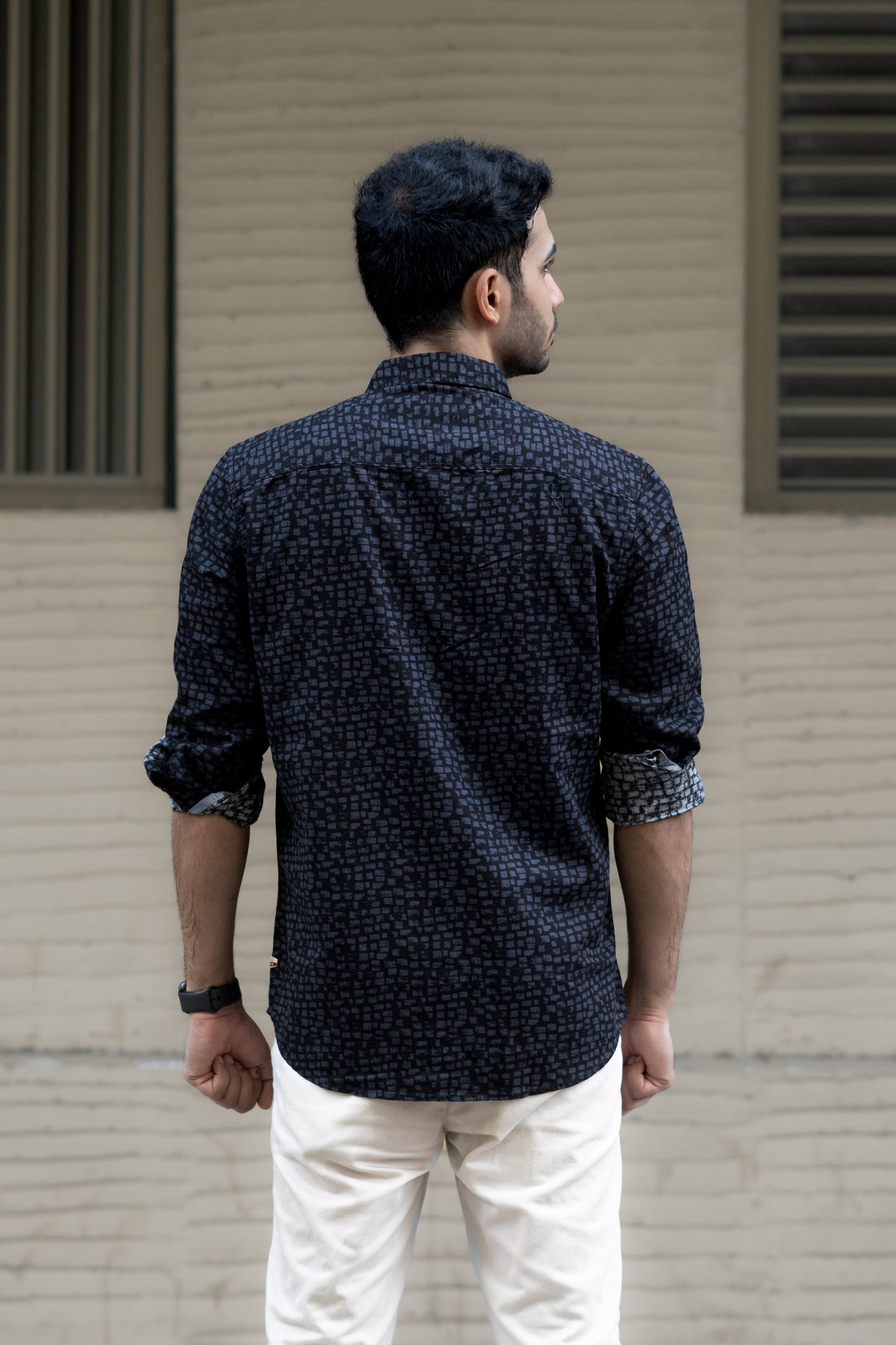 Jet Black Graphic Print Shirt