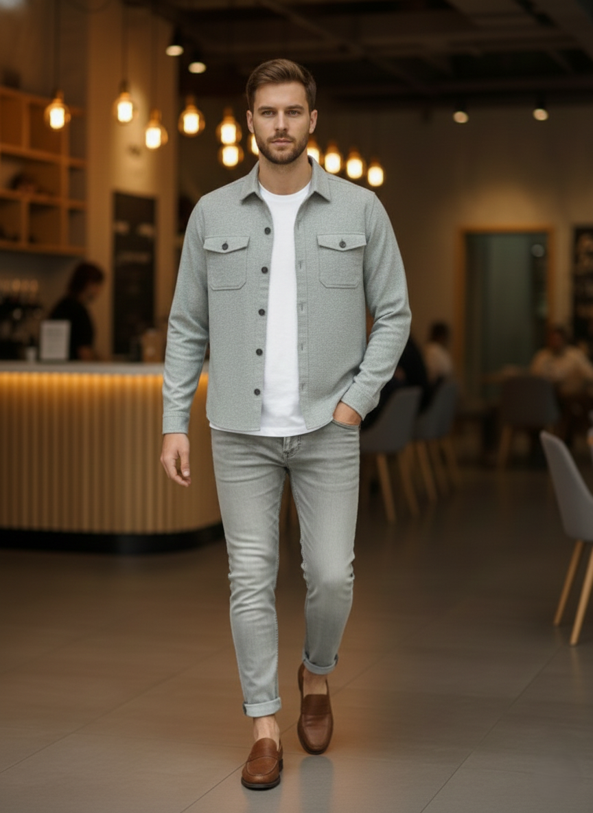 URBARO Khaki Utility Shacket