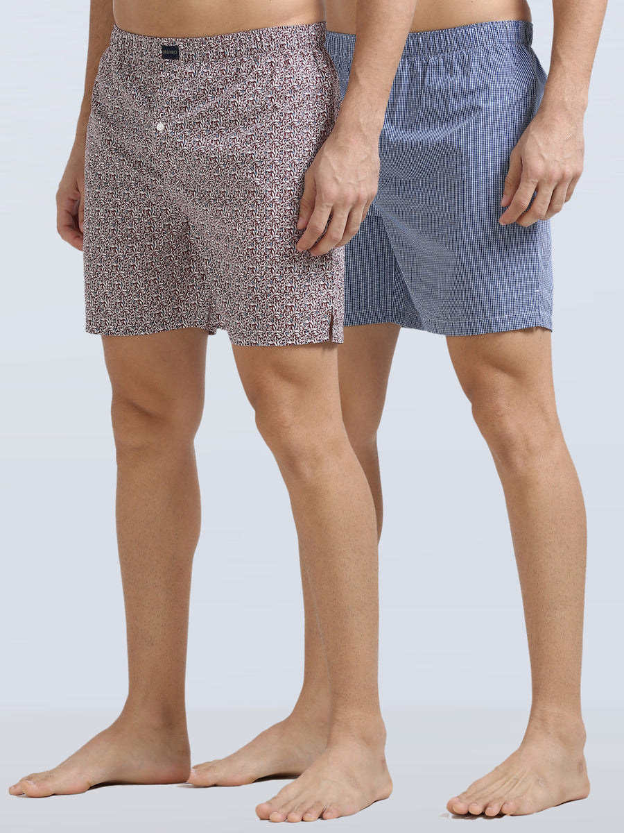 Bold Blue & Maroon Combo Boxers