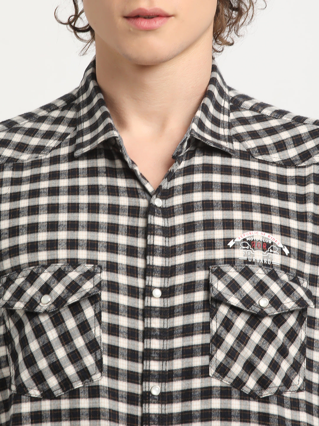 Blackened Check Twin Pocket Shirt