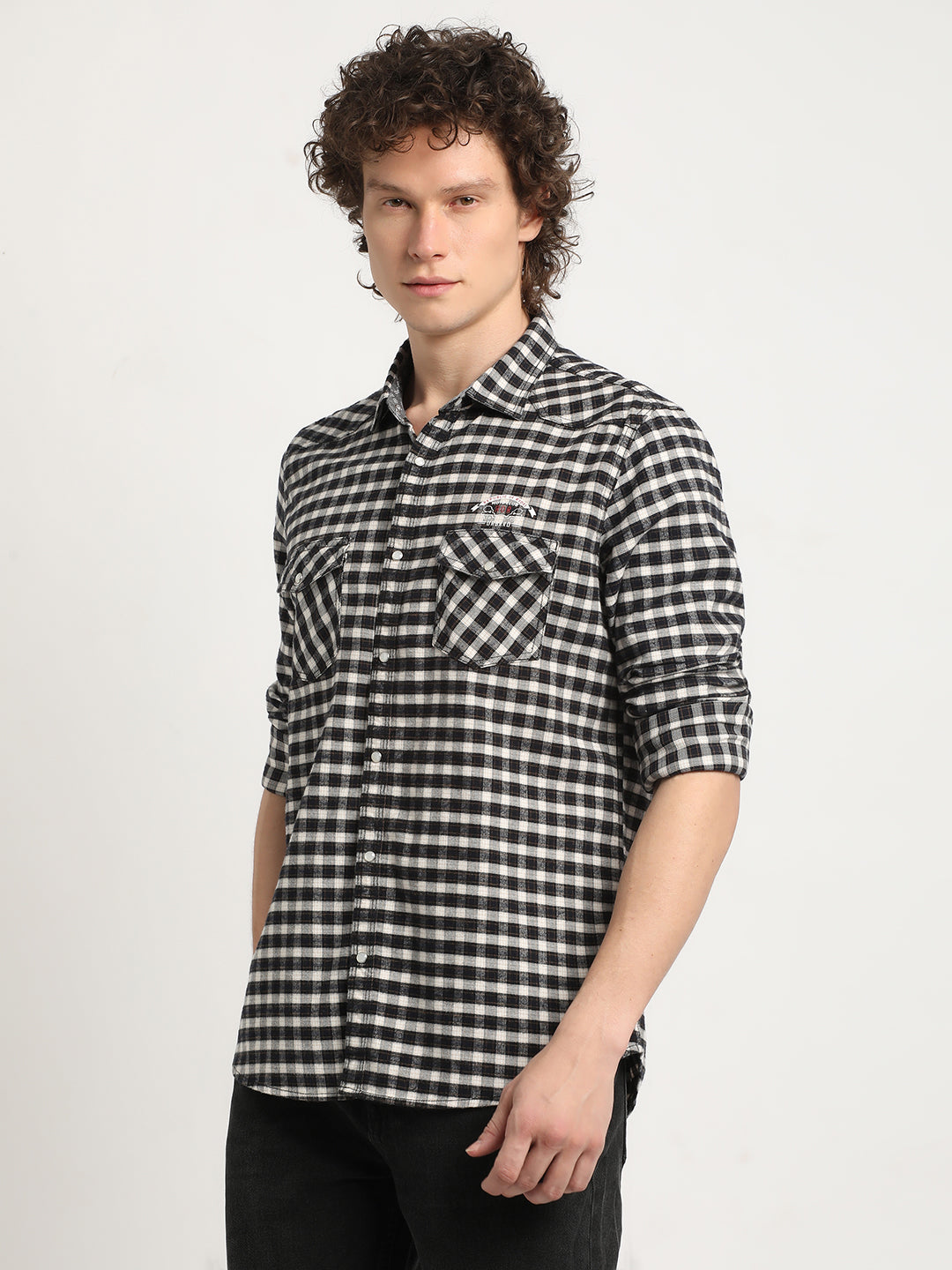 Blackened Check Twin Pocket Shirt