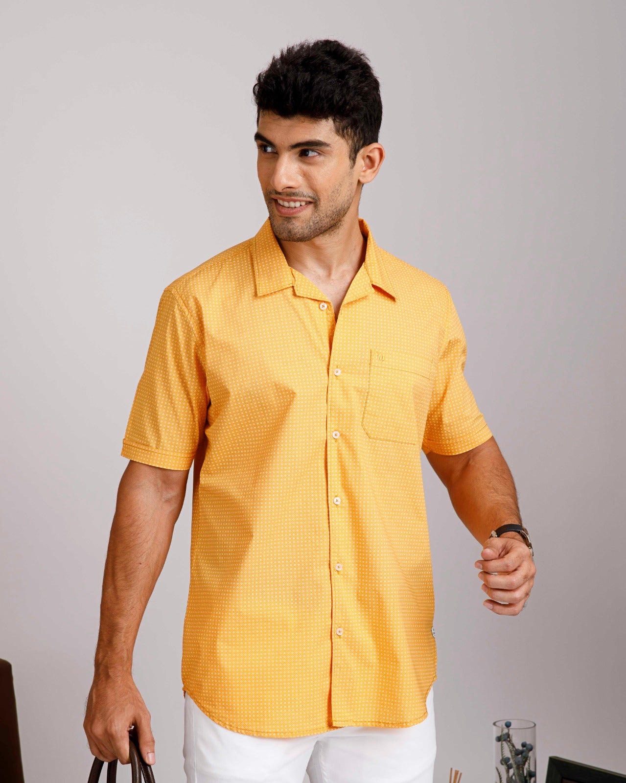 Tropical Yellow Print Shirt