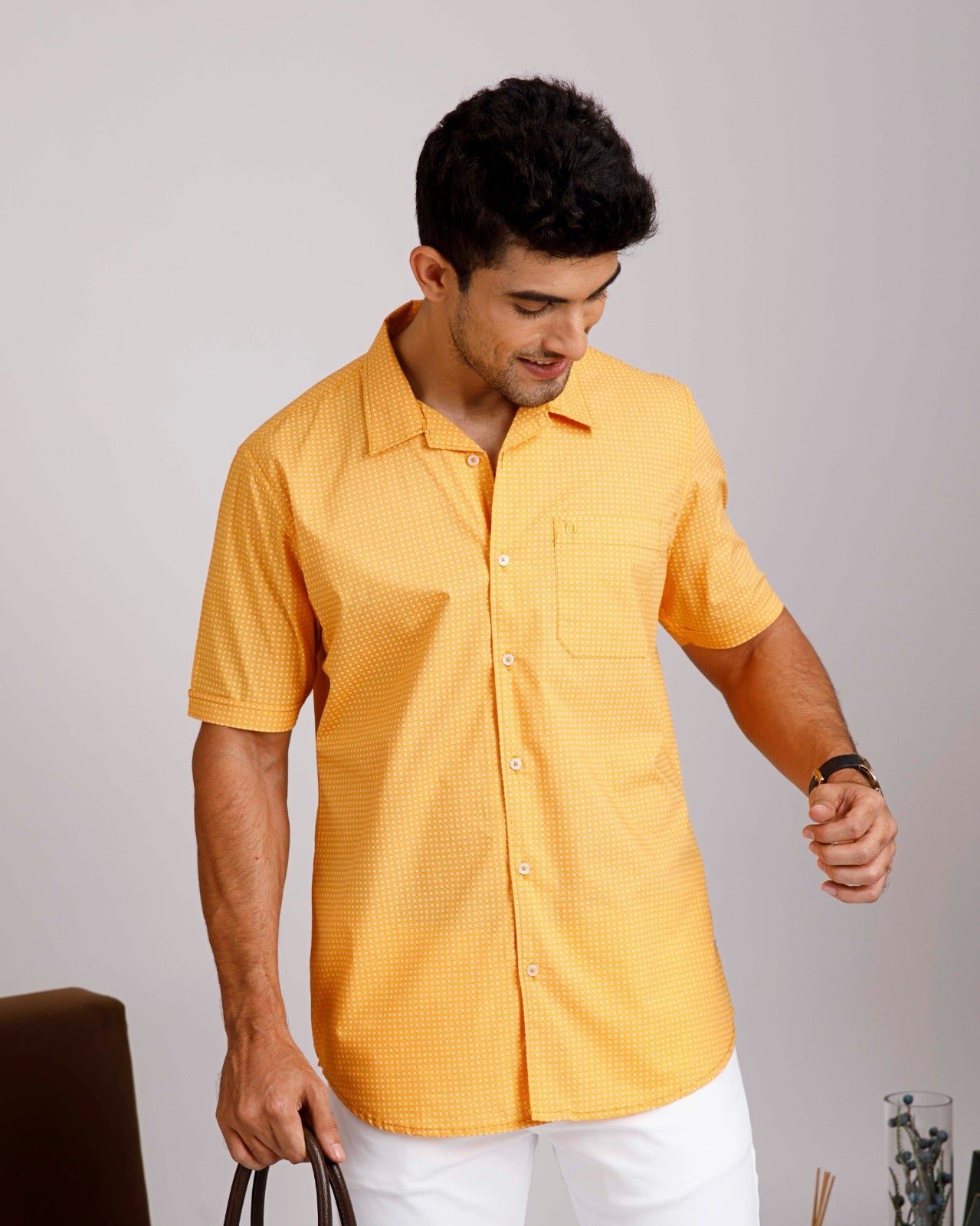 Tropical Yellow Print Shirt