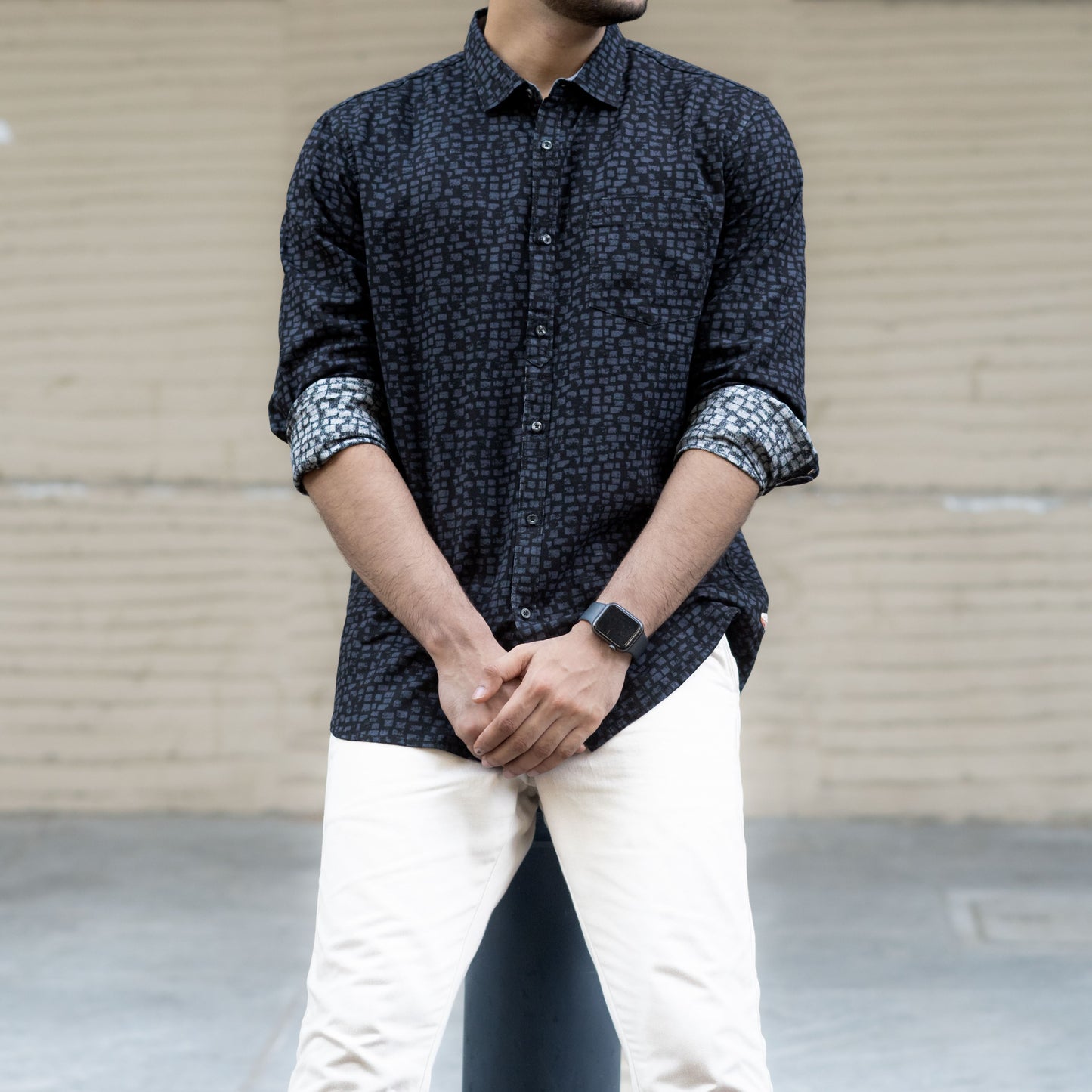 Jet Black Graphic Print Shirt