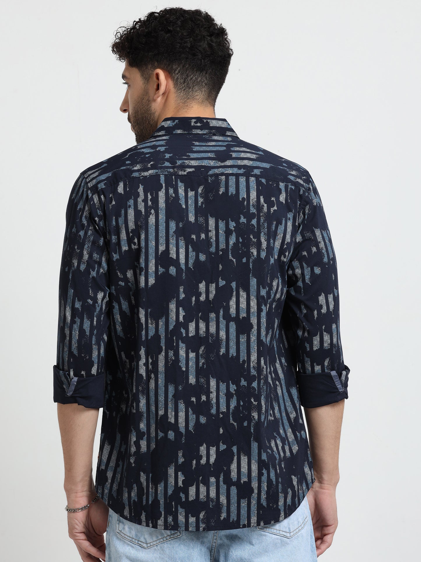 Navy Twilight Sapphire Patterned Shirt