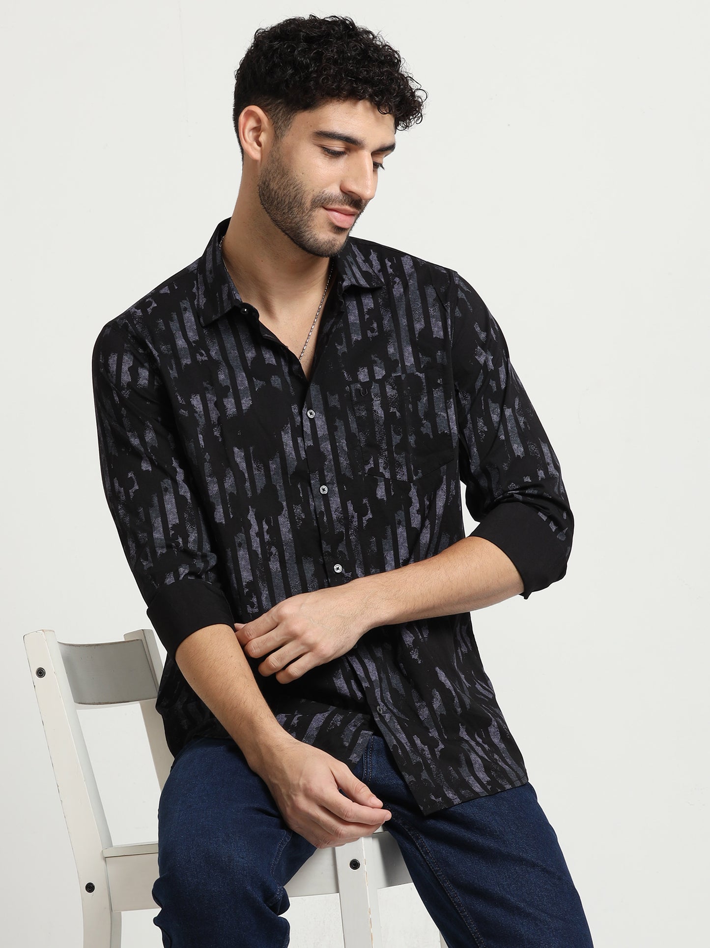 Ebony  Shadowed Print Shirt