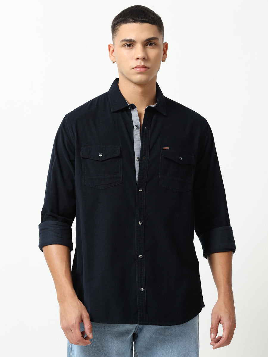 Midnight Elegance Corduroy Shirt