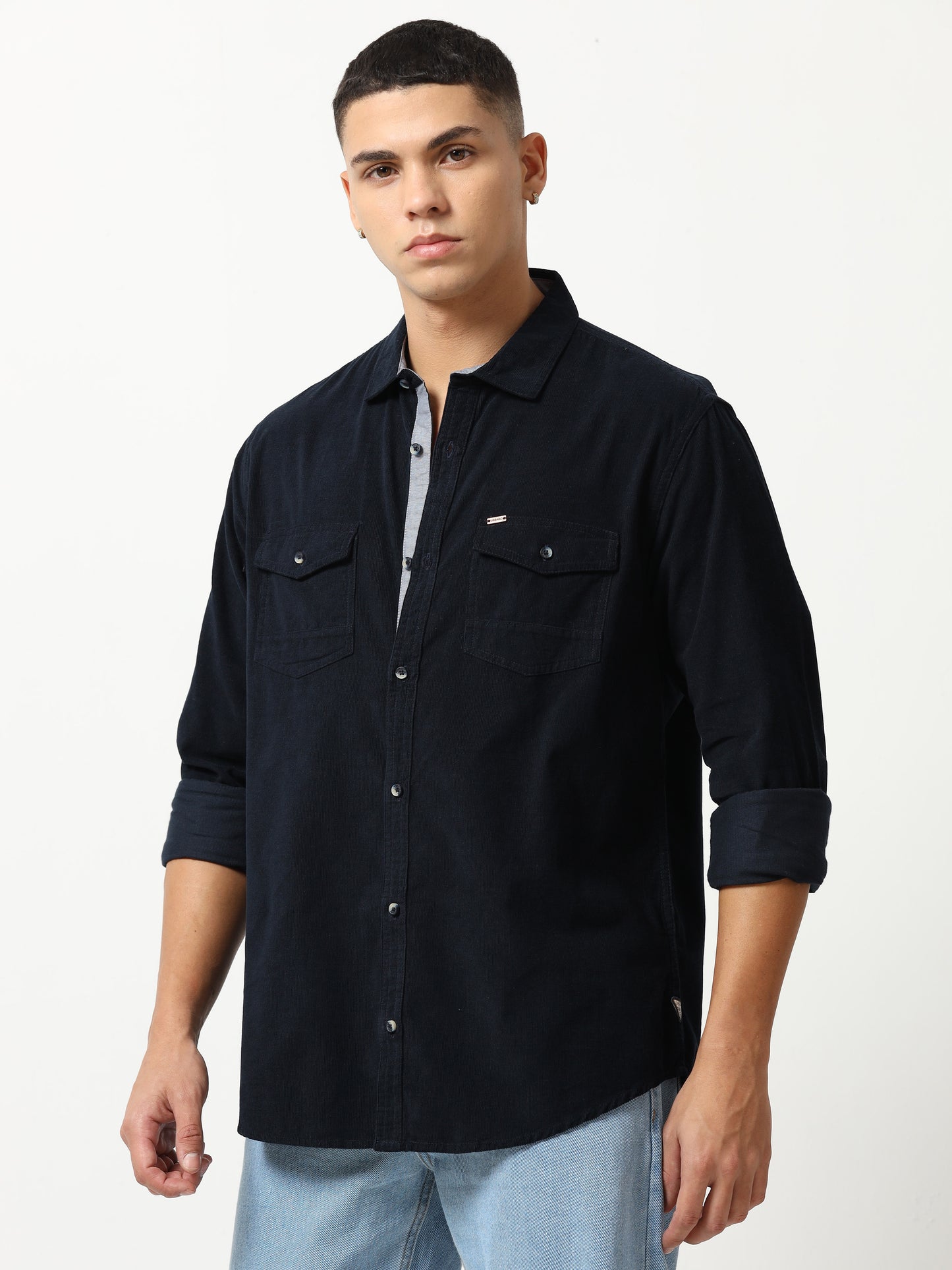 Midnight Elegance Corduroy Shirt