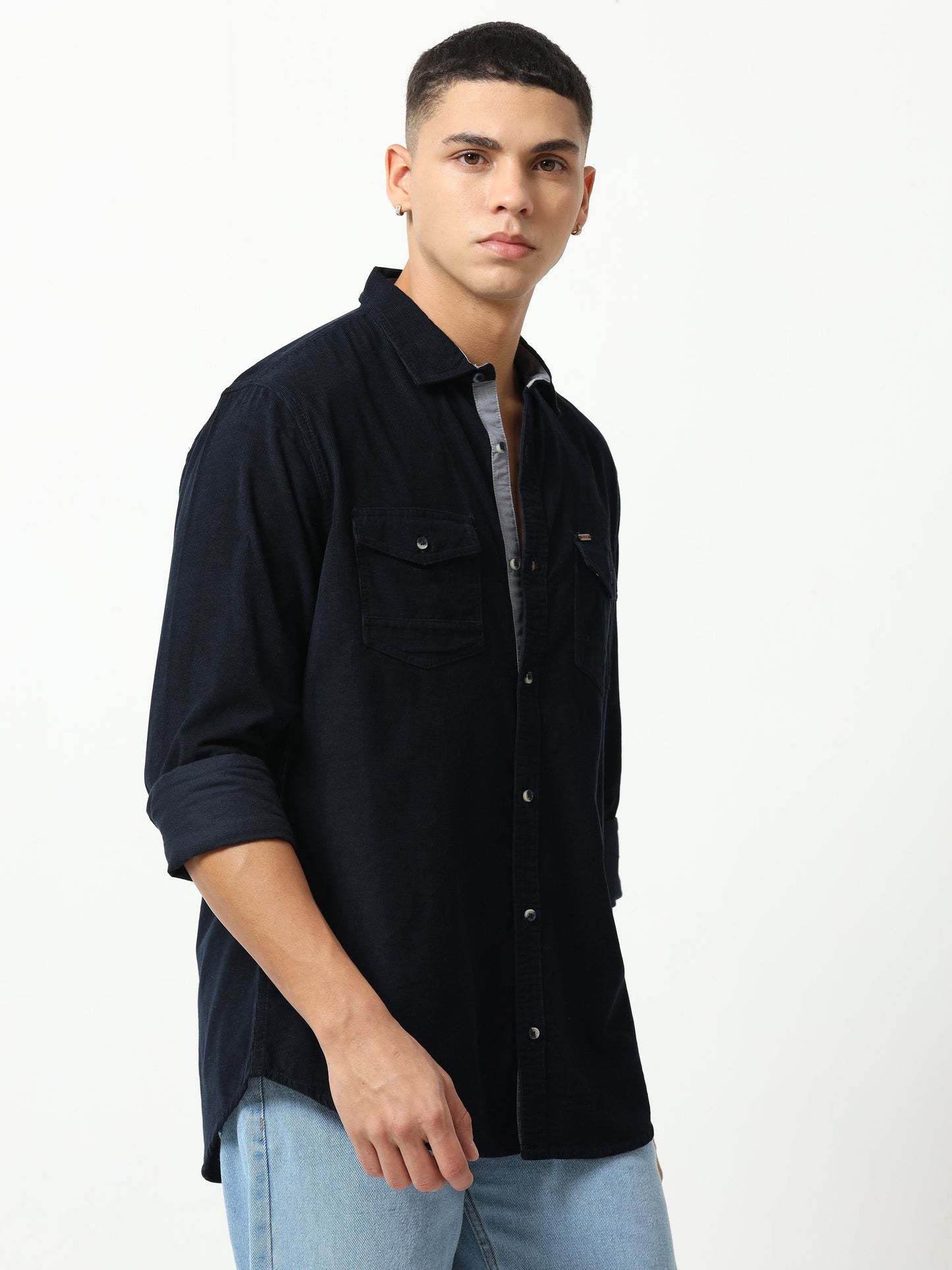Midnight Elegance Corduroy Shirt