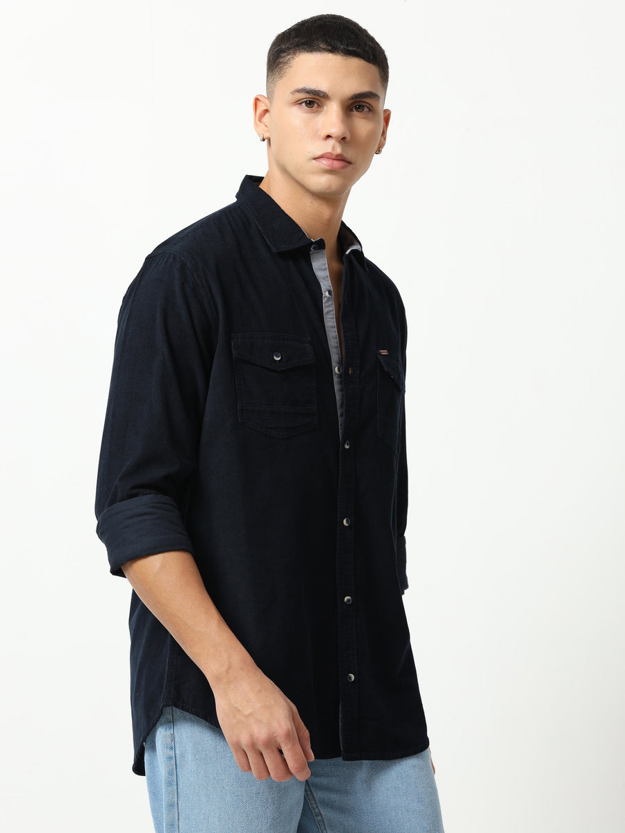 Midnight Elegance Corduroy Shirt