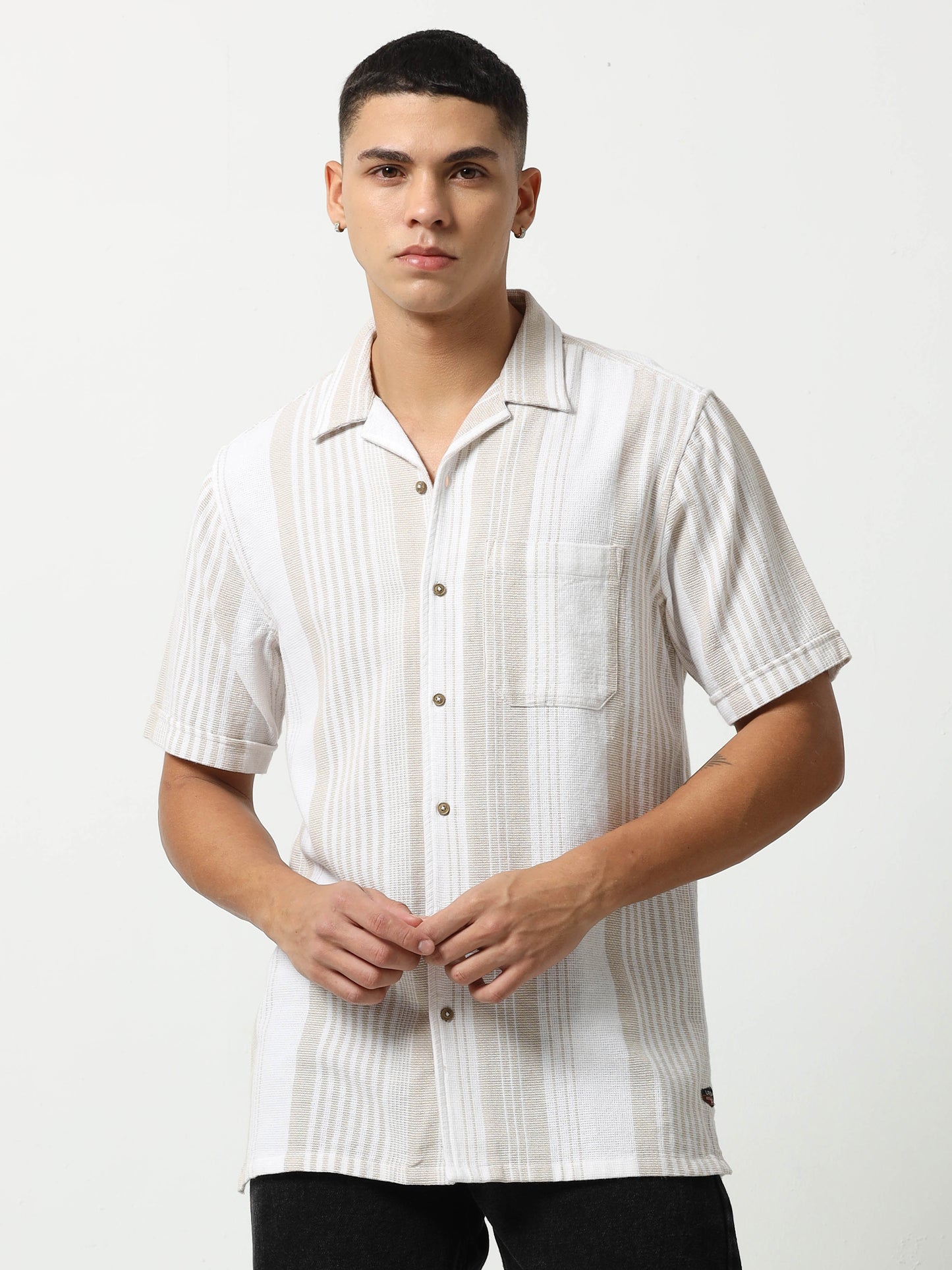 Desert  Subtle Khaki Stripes Shirt