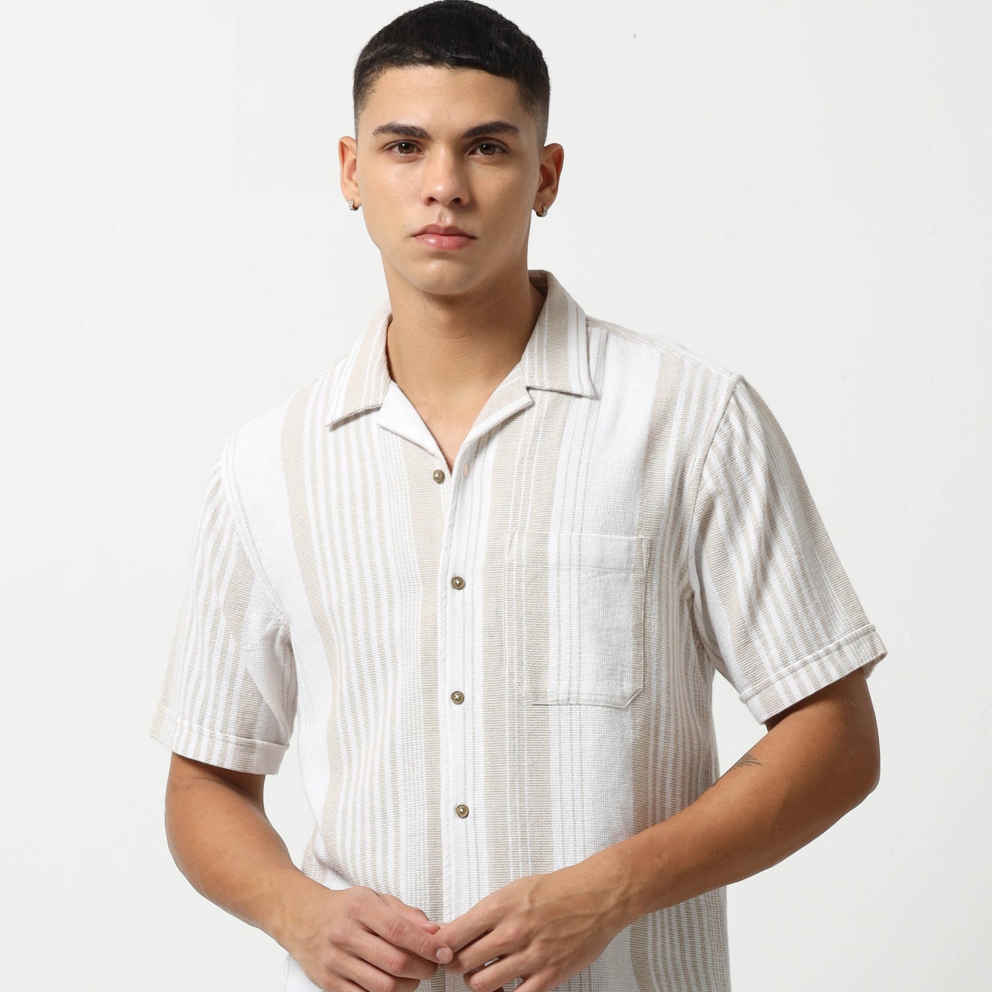 Desert  Subtle Khaki Stripes Shirt