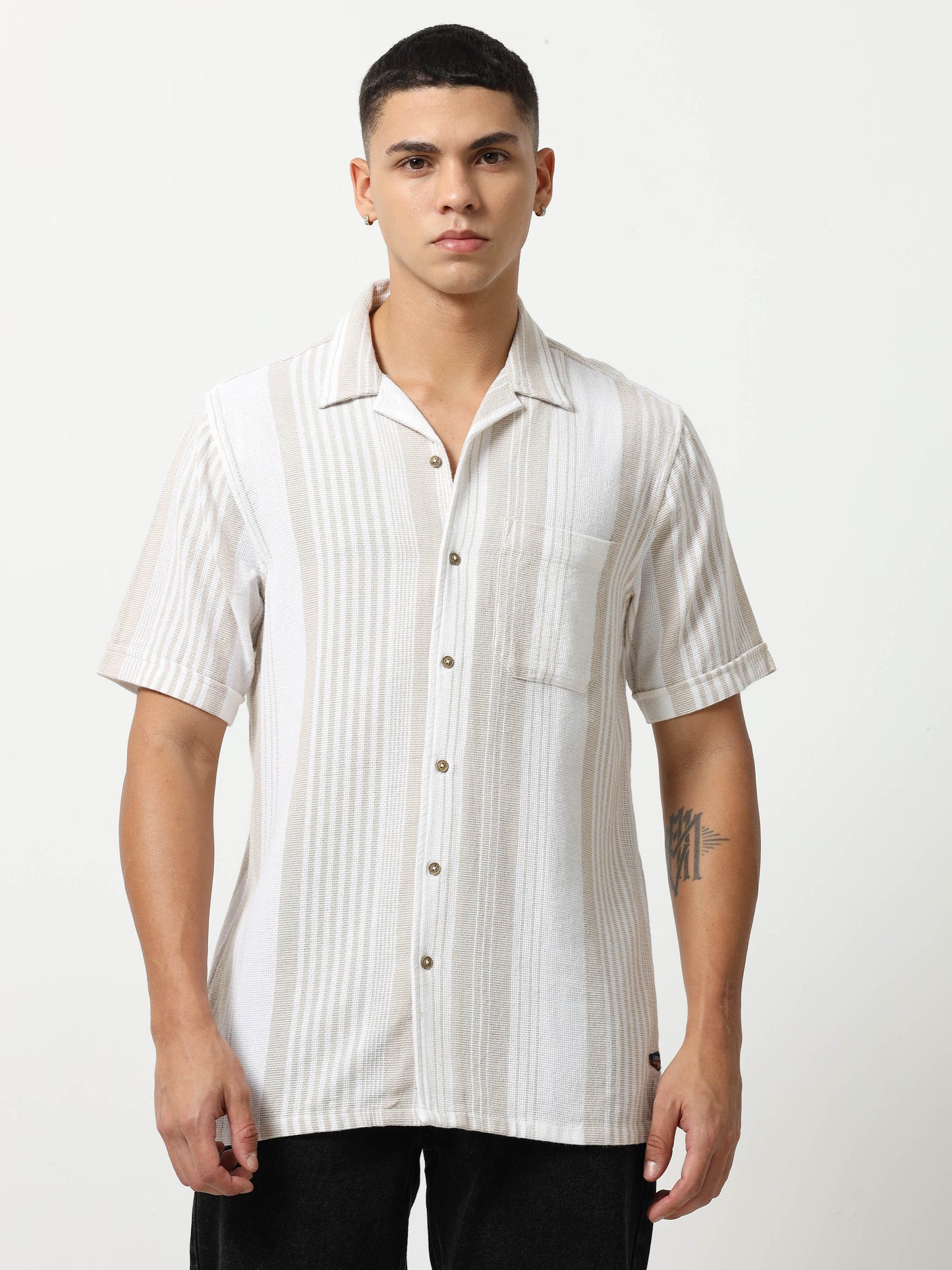 Desert  Subtle Khaki Stripes Shirt