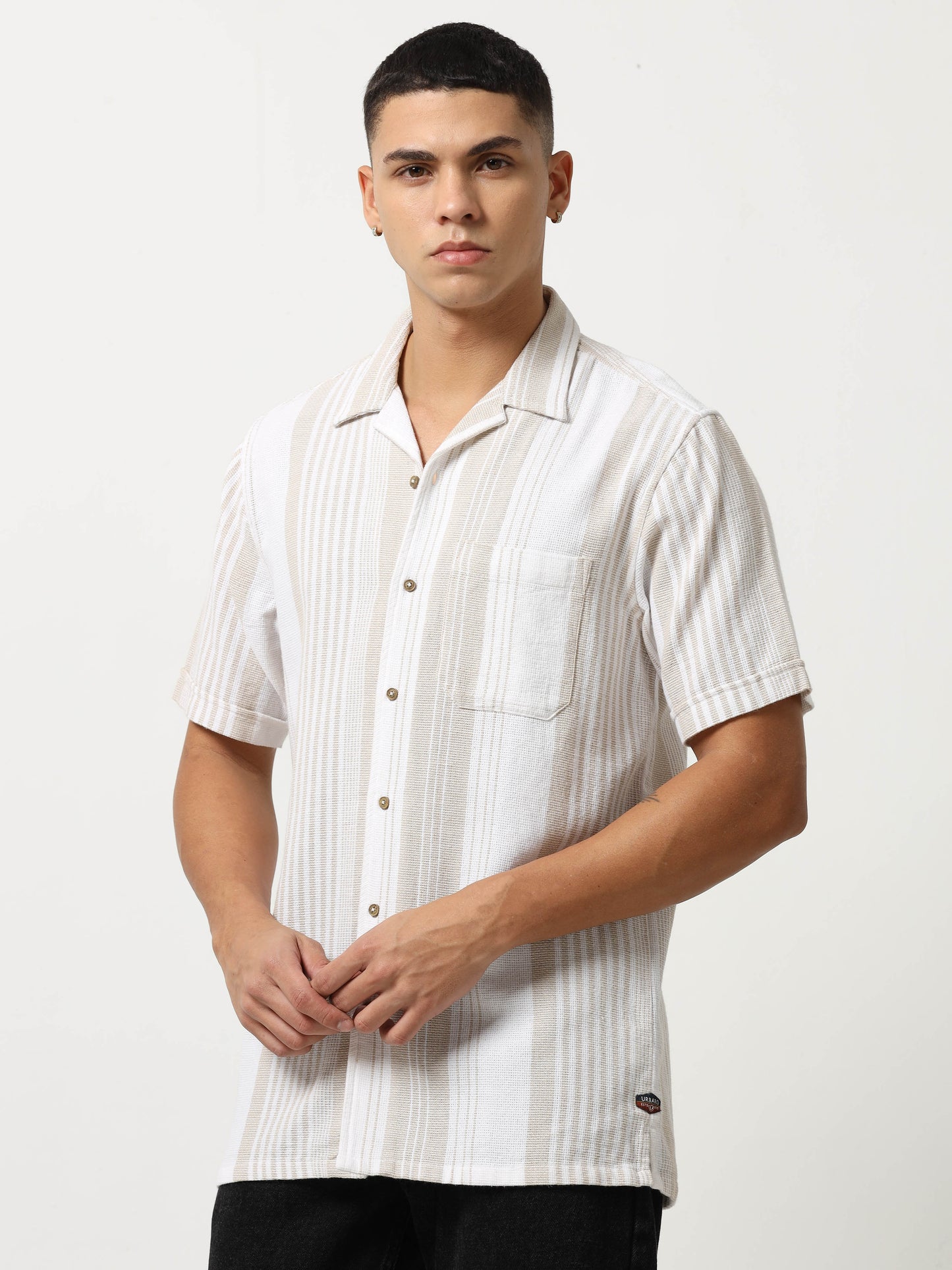 Desert  Subtle Khaki Stripes Shirt