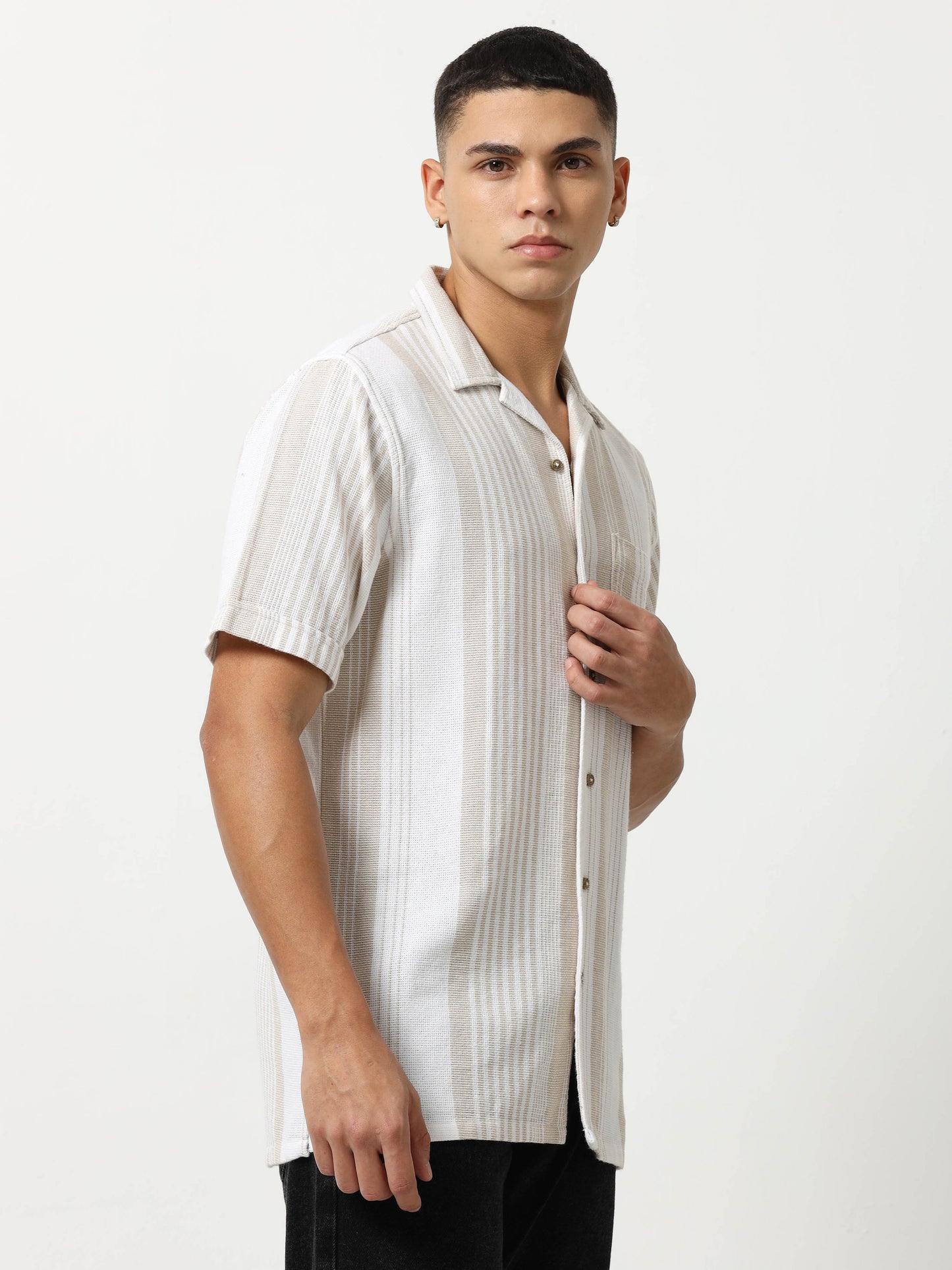 Desert  Subtle Khaki Stripes Shirt