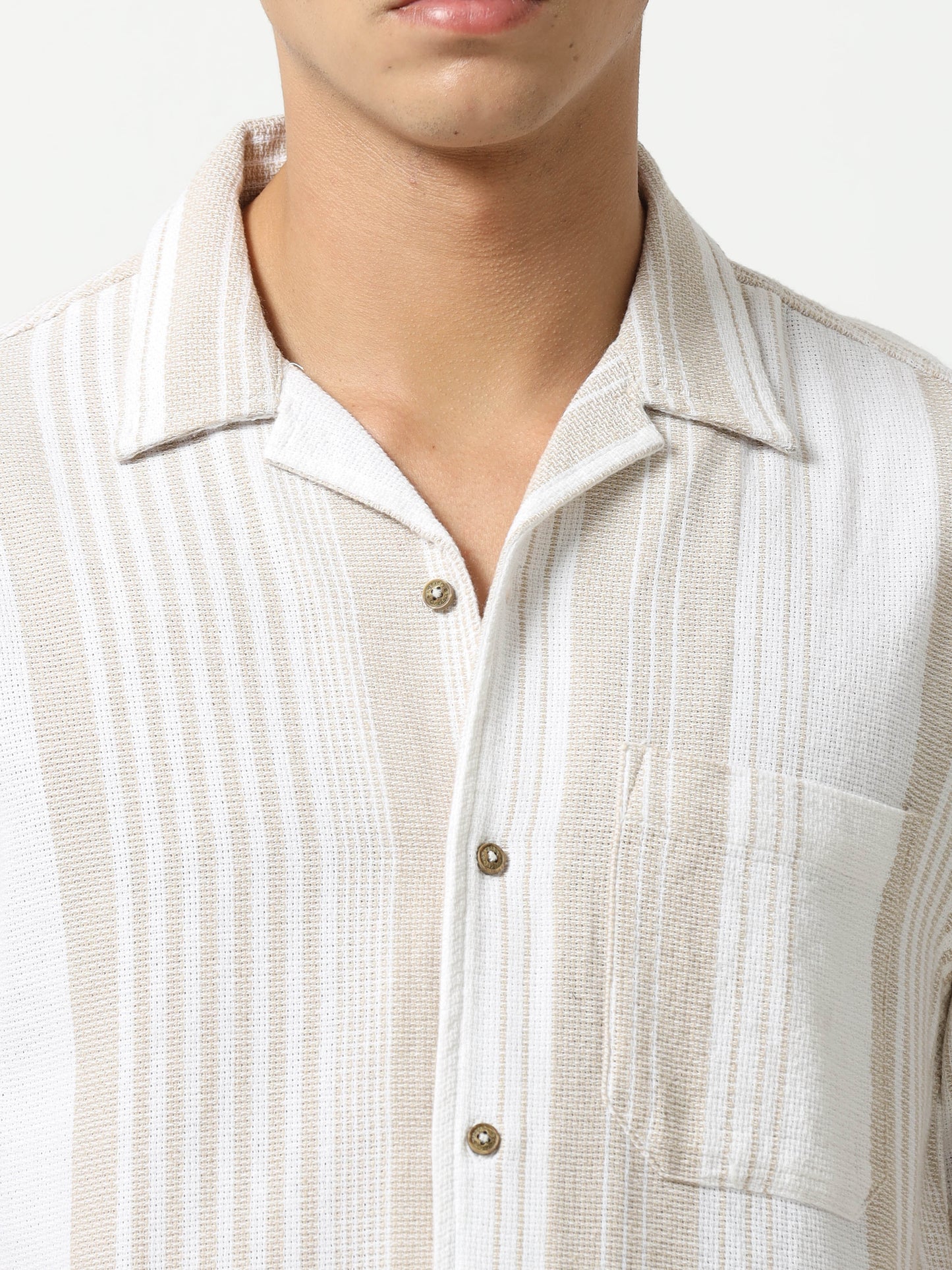 Desert  Subtle Khaki Stripes Shirt