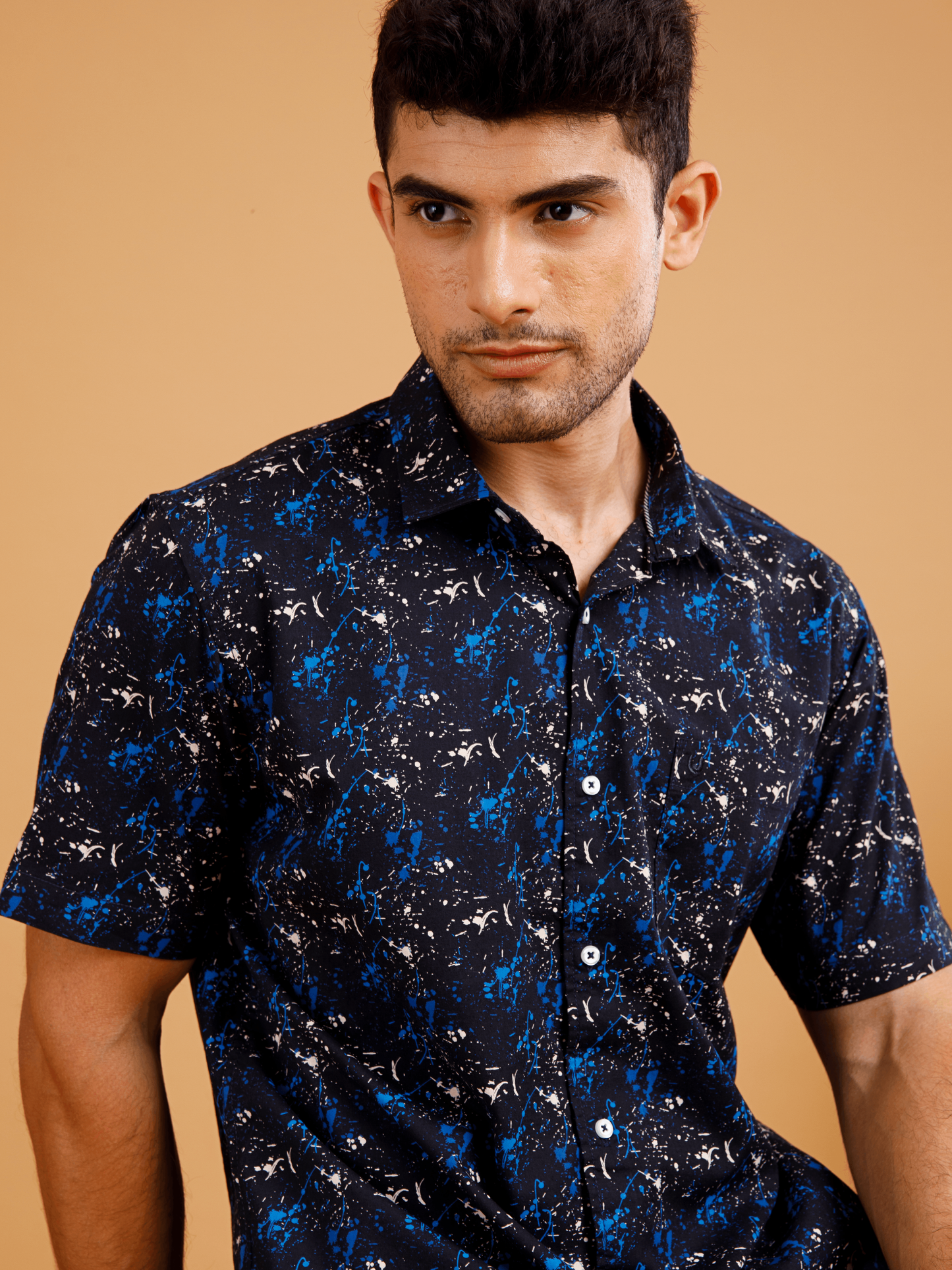 Tropical Black Summer Print Shirt