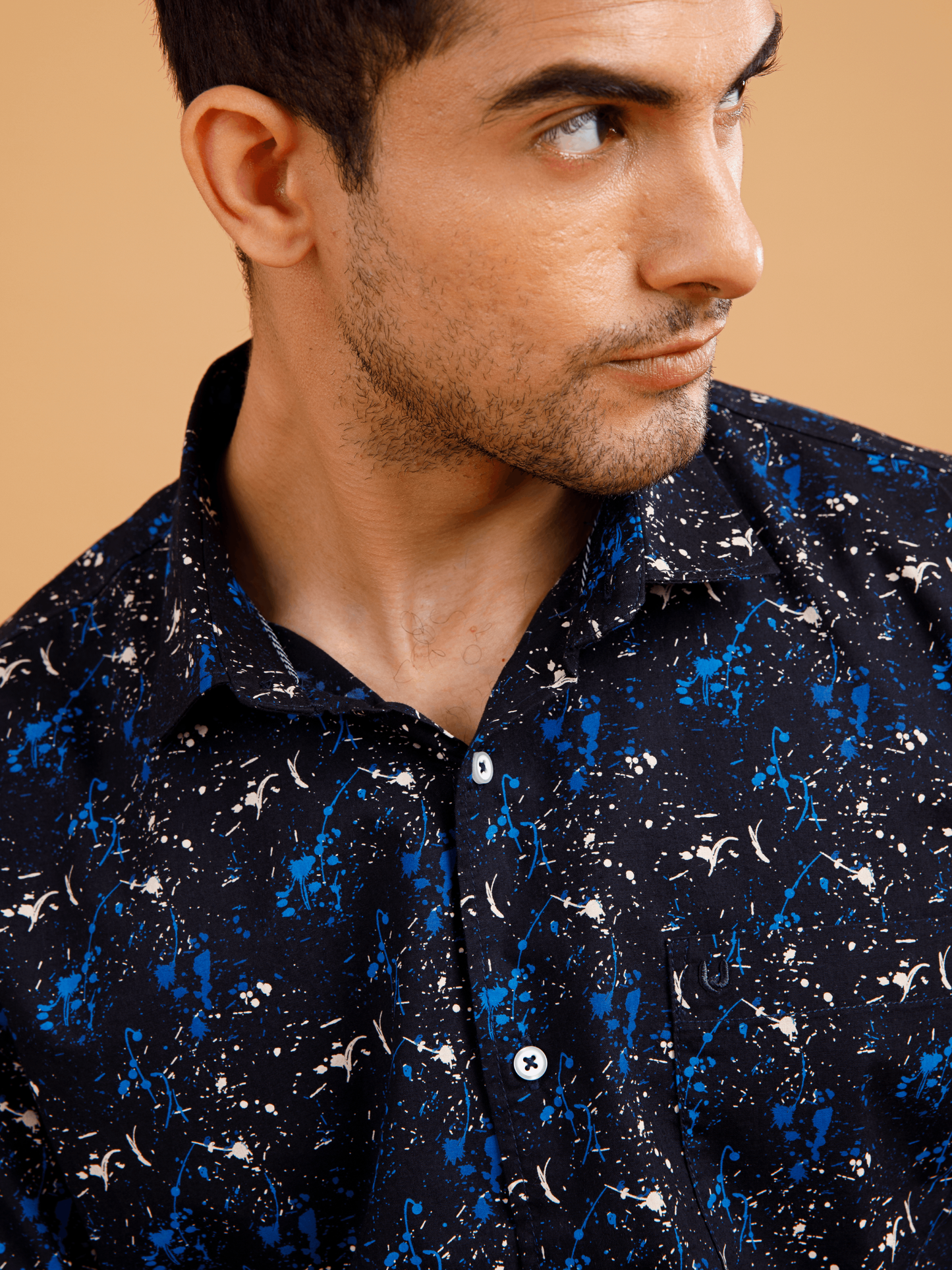 Tropical Black Summer Print Shirt