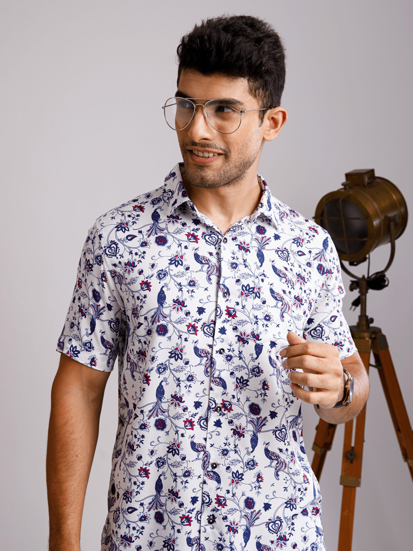 Driftwood Floral White Print Shirt