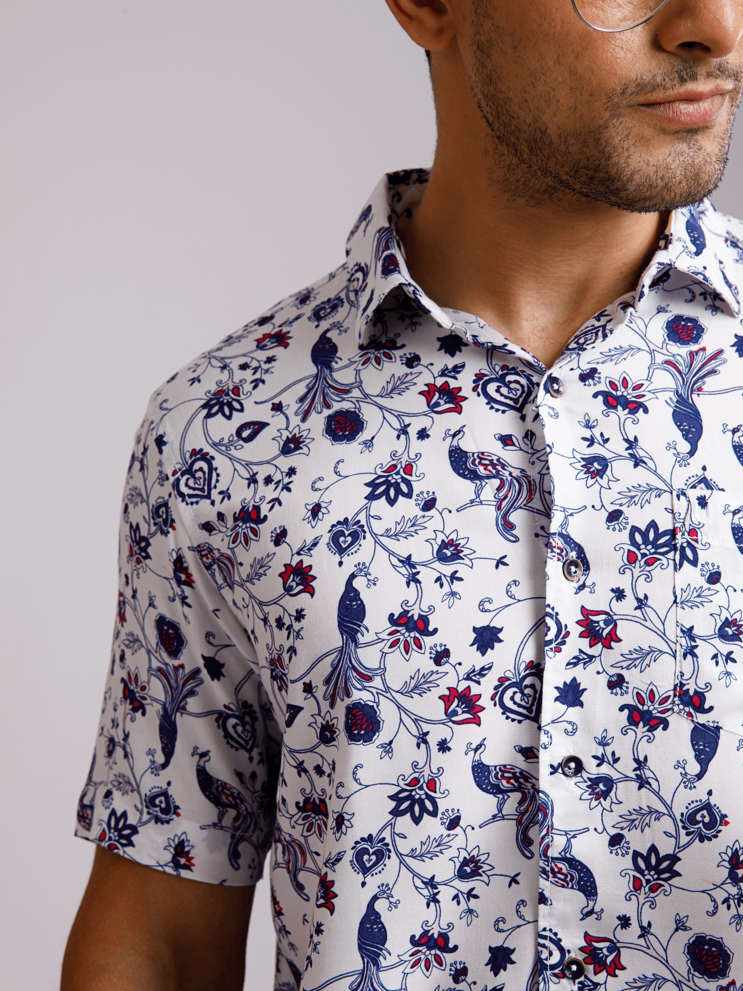 Driftwood Floral White Print Shirt