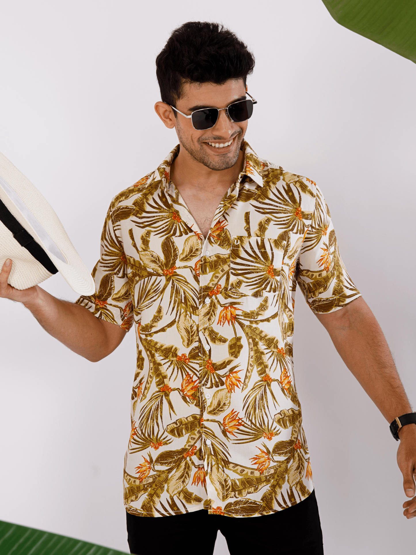 Tropical ECOVERO Brown Shirt