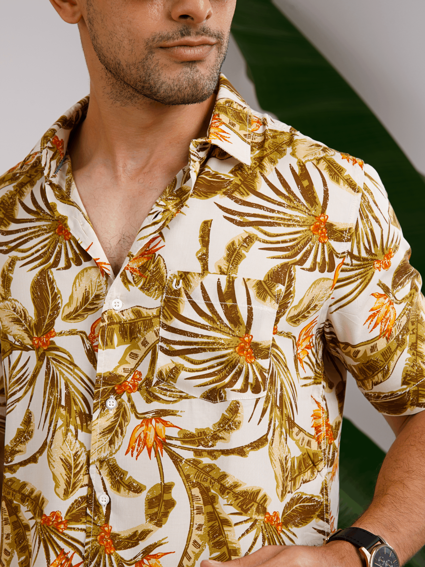 Tropical ECOVERO Brown Shirt