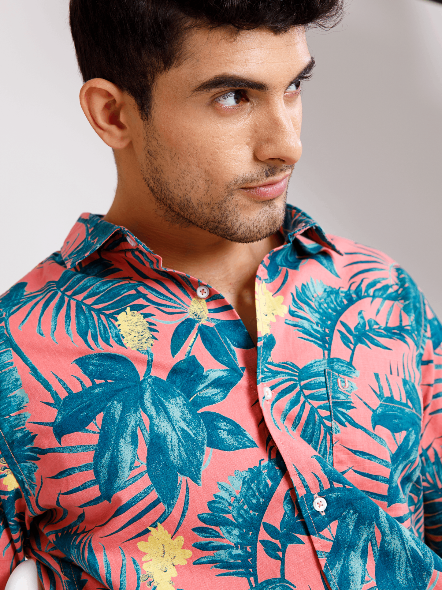 Tropical Floral Orange shirt