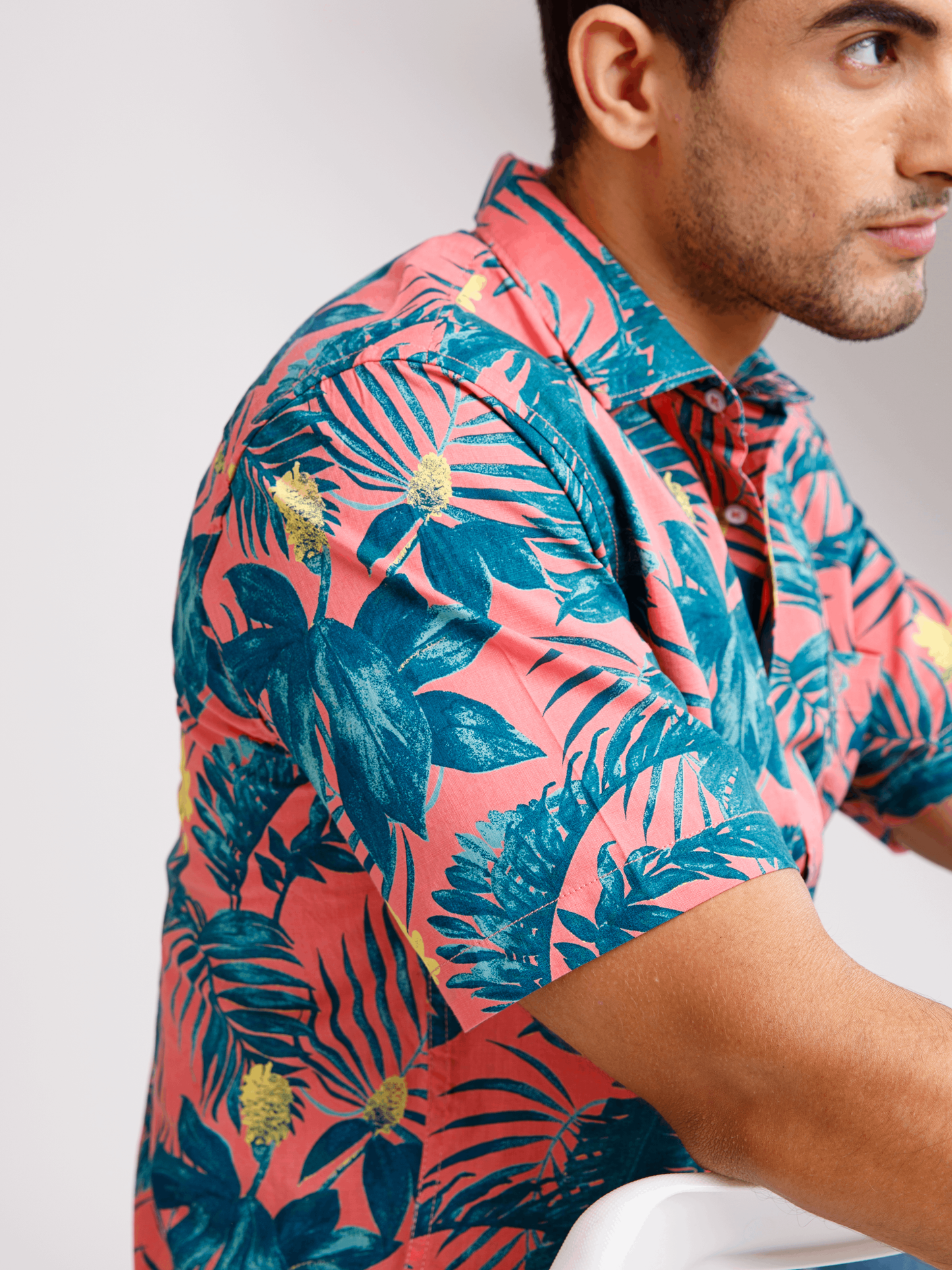 Tropical Floral Orange shirt