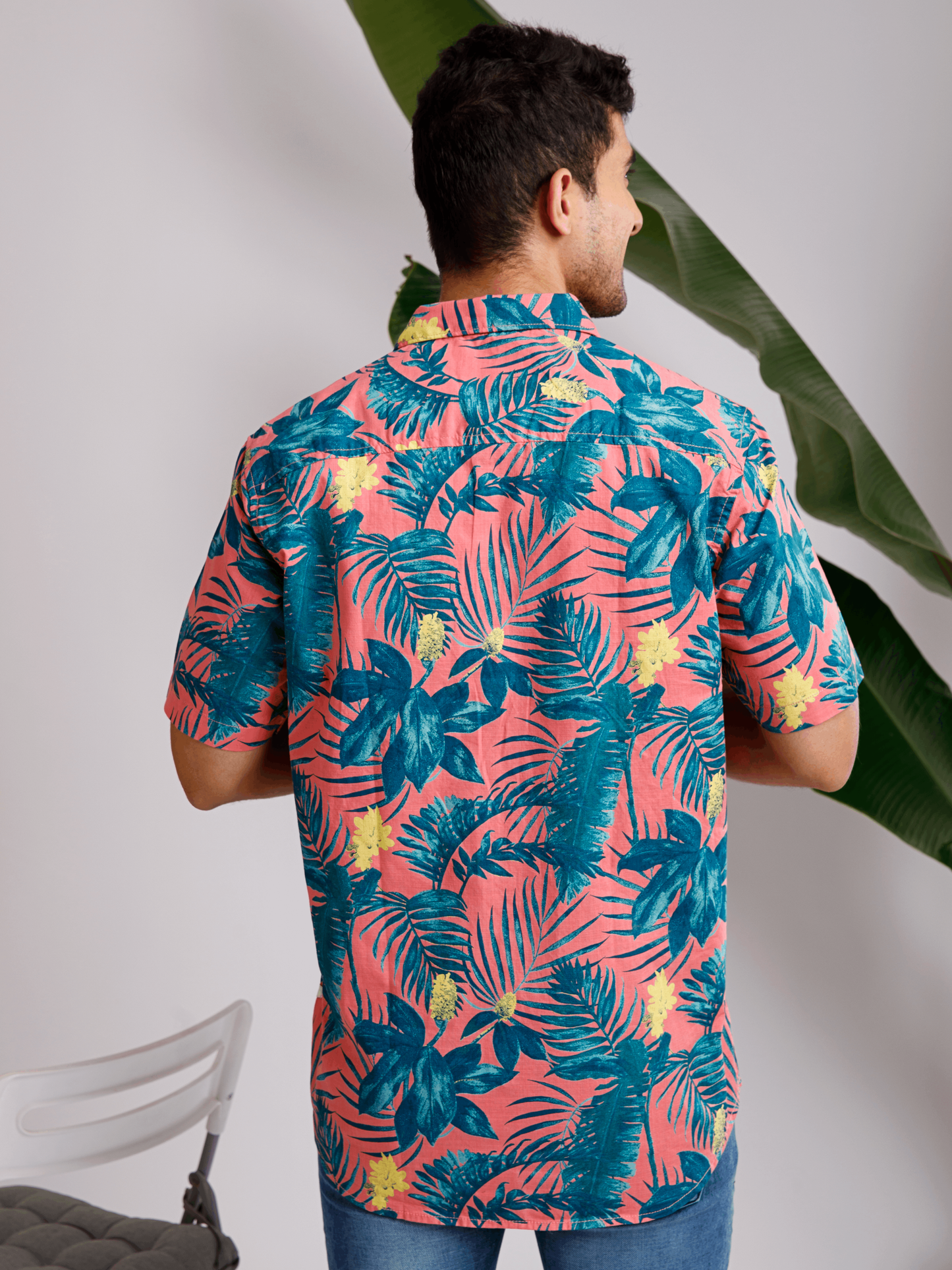 Tropical Floral Orange shirt