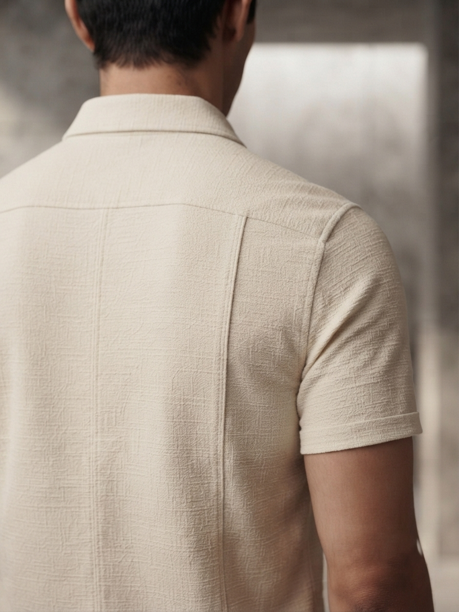 Men's Beige Co-ord Shirt