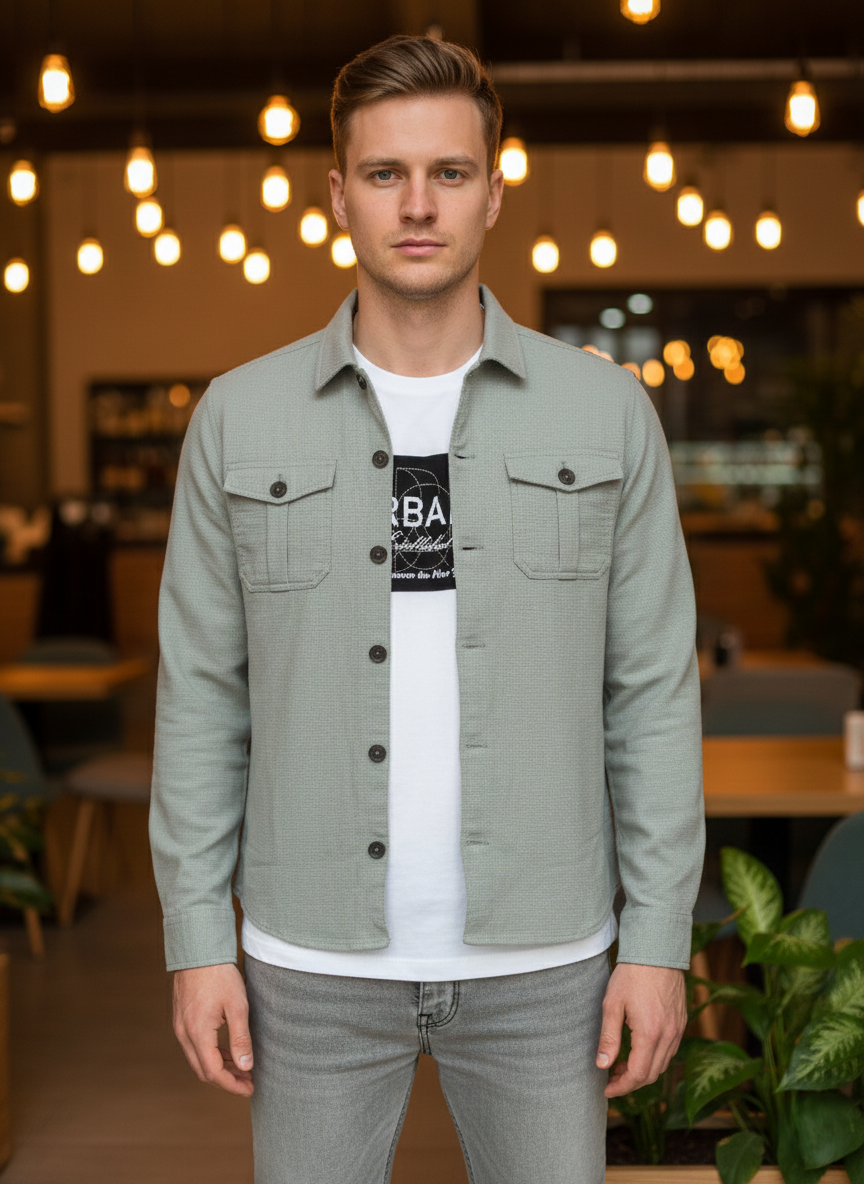 URBARO Khaki Utility Shacket