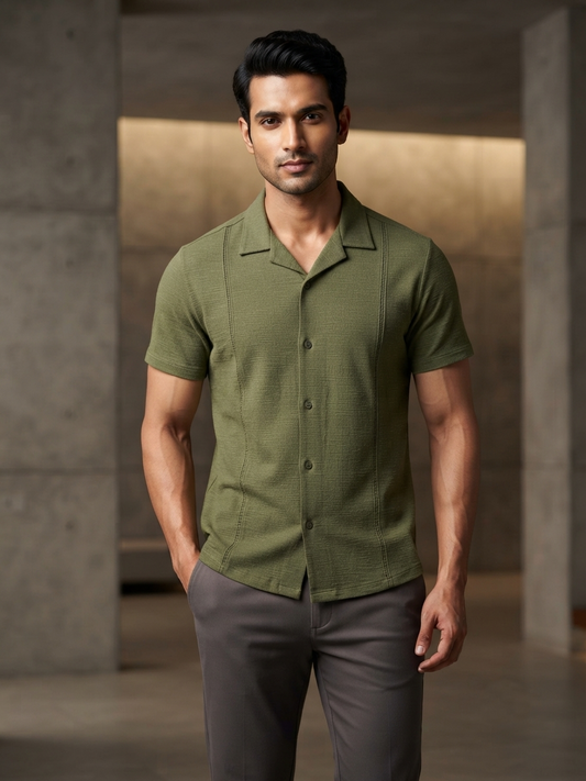 Men's Olive Green Co-ord Shirt